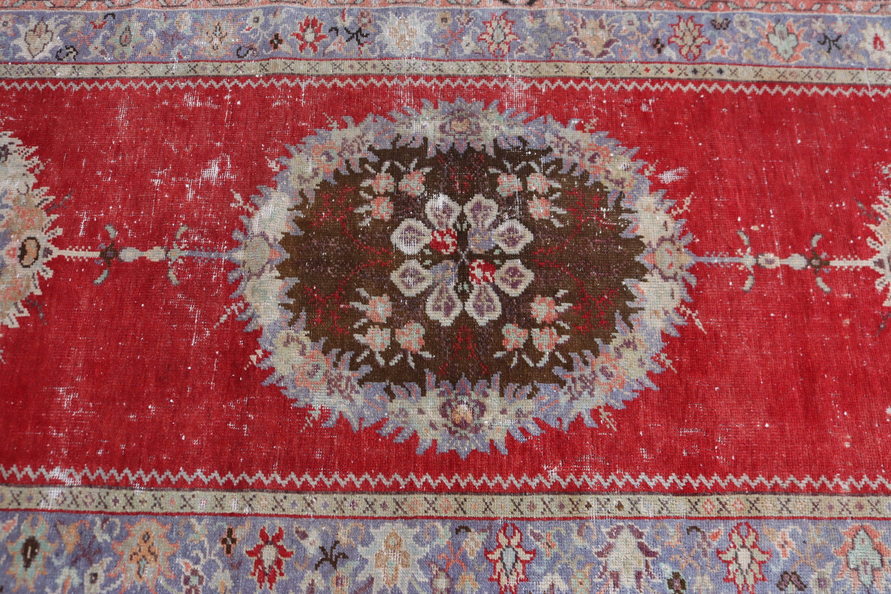 Koridor Halıları, Koridor Halısı, 3,3x12 ft Runner Halısı, Vintage Halılar, Ev Dekorasyonu Halıları, Kırmızı Soğuk Halı, Boho Halıları, Kabile Halısı, Türk Halıları