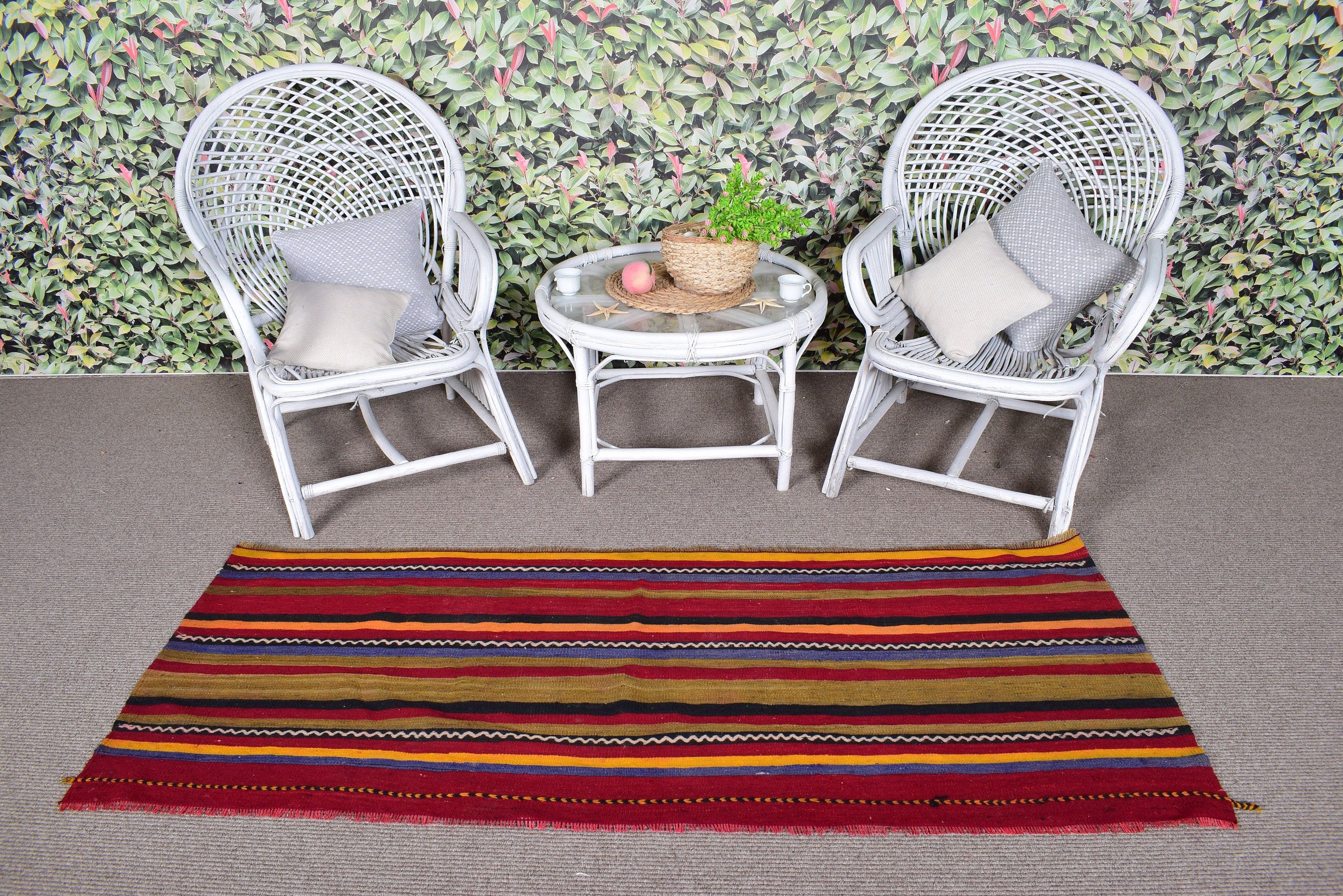 Vintage Halı, 2.5x6.3 ft Runner Halı, Mutfak Halısı, Kilim, Kırmızı Yün Halılar, Türk Halısı, Havalı Halılar, Merdiven Halıları, Lüks Halılar, Egzotik Halı