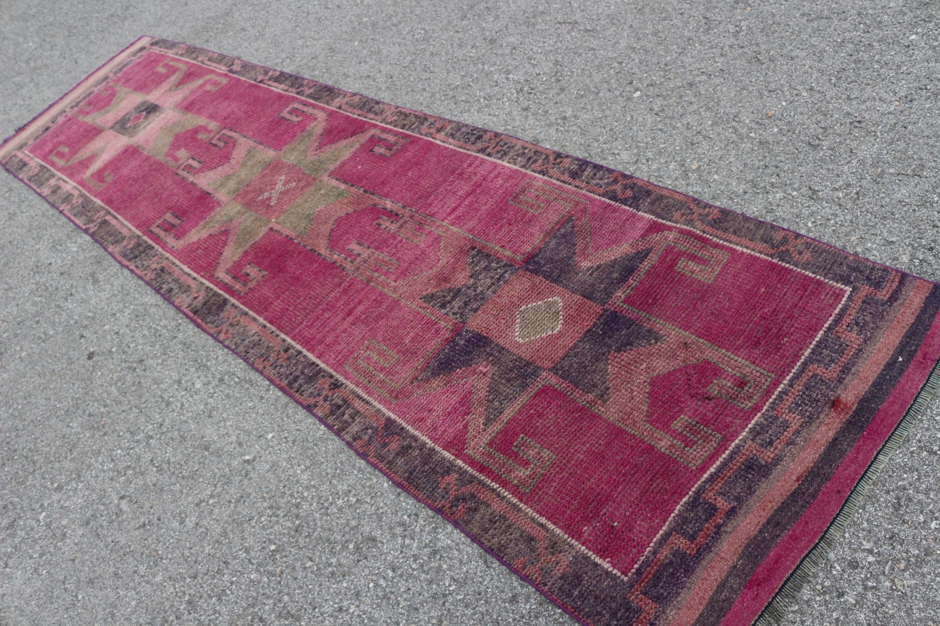 Vintage Halılar, Mutfak Halısı, Koridor Halısı, Yer Halısı, 2,9x11,3 ft Runner Halısı, Koridor Halısı, Mutfak Halıları, Türk Halısı, Pembe Mutfak Halısı