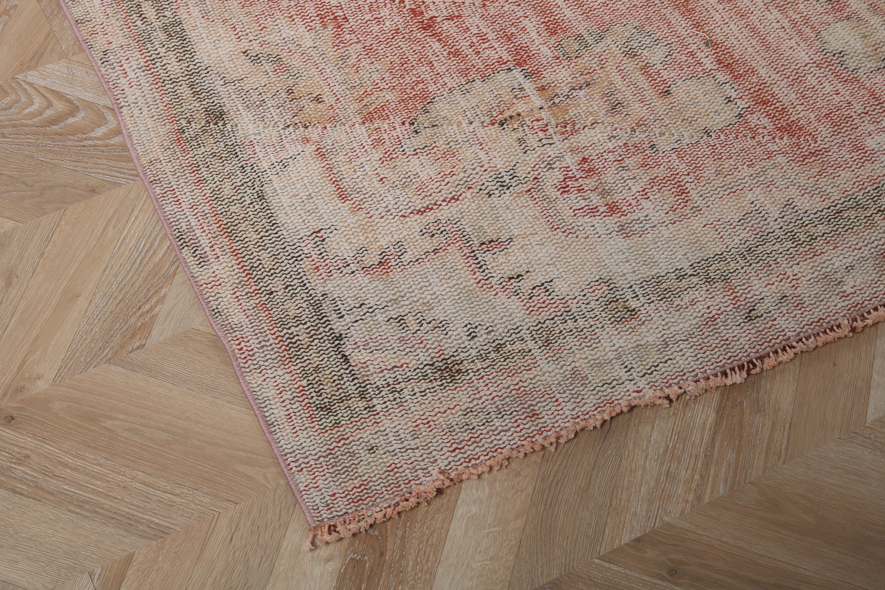 Geometric Rug, Vintage Rug, Oushak Area Rug, 4.4x8.1 ft Area Rugs, Beige Neutral Rug, Artistic Rug, Turkish Rugs, Indoor Rugs, Wool Rug