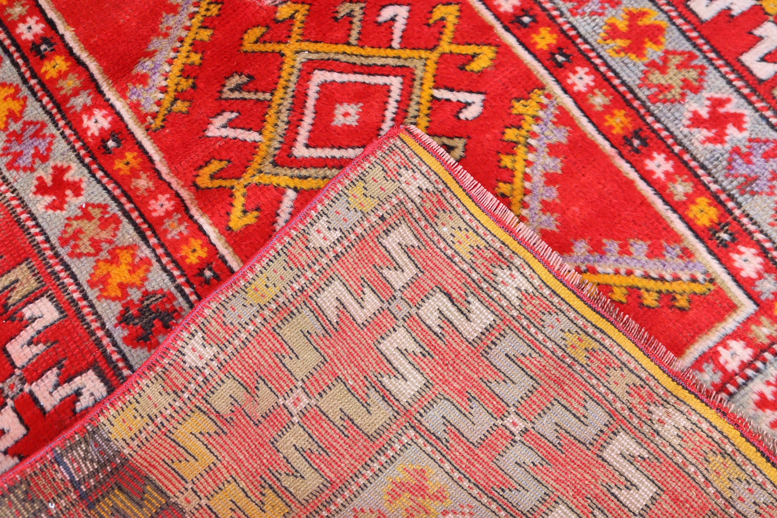 Fas Halısı, Kırmızı İfade Halıları, Vintage Halılar, Boho Vurgulu Halılar, 3,5x6 ft Vurgulu Halı, Düz Dokuma Halılar, Yatak Odası Halıları, Türk Halısı, Aztek Halısı