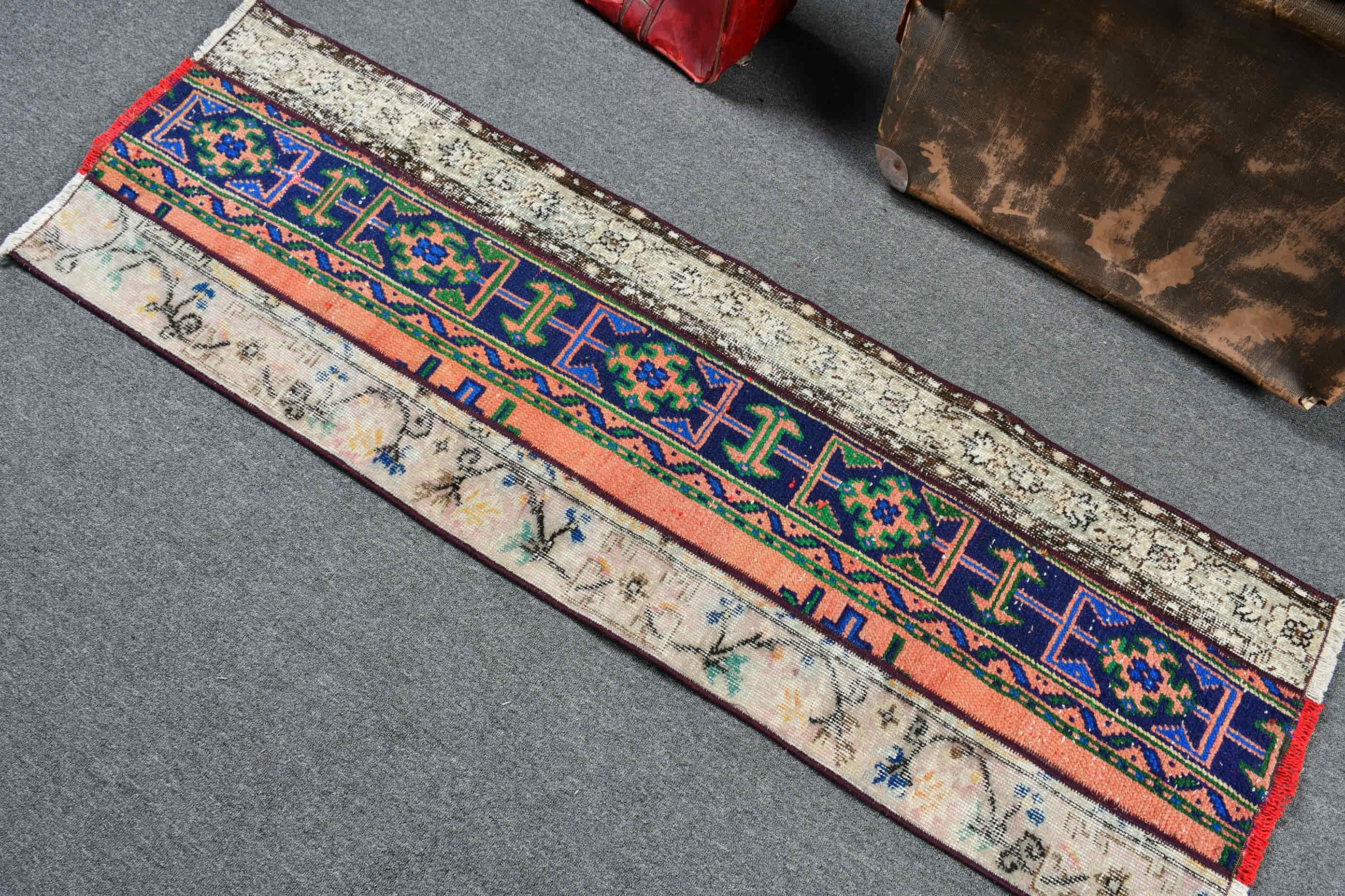 Corridor Rug, Moroccan Rugs, 1.8x5.8 ft Runner Rugs, Stair Rug, Turkish Rug, Floor Rugs, Vintage Rugs, Rugs for Kitchen, Blue Cool Rug