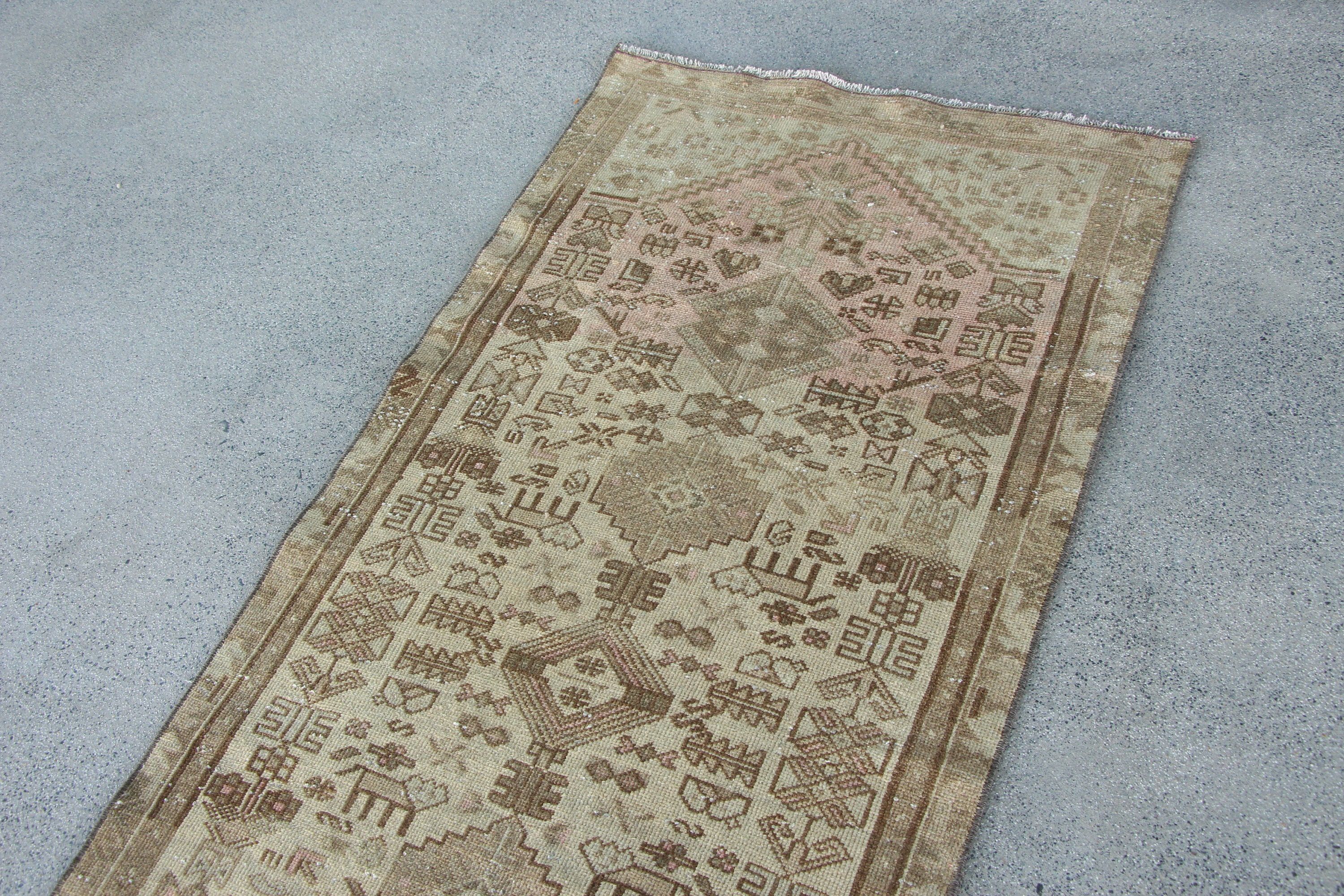 Home Decor Rugs, Nursery Rug, Entry Rugs, Bright Rug, 2.7x6.4 ft Accent Rug, Bedroom Rugs, Vintage Rug, Beige Anatolian Rugs, Turkish Rug