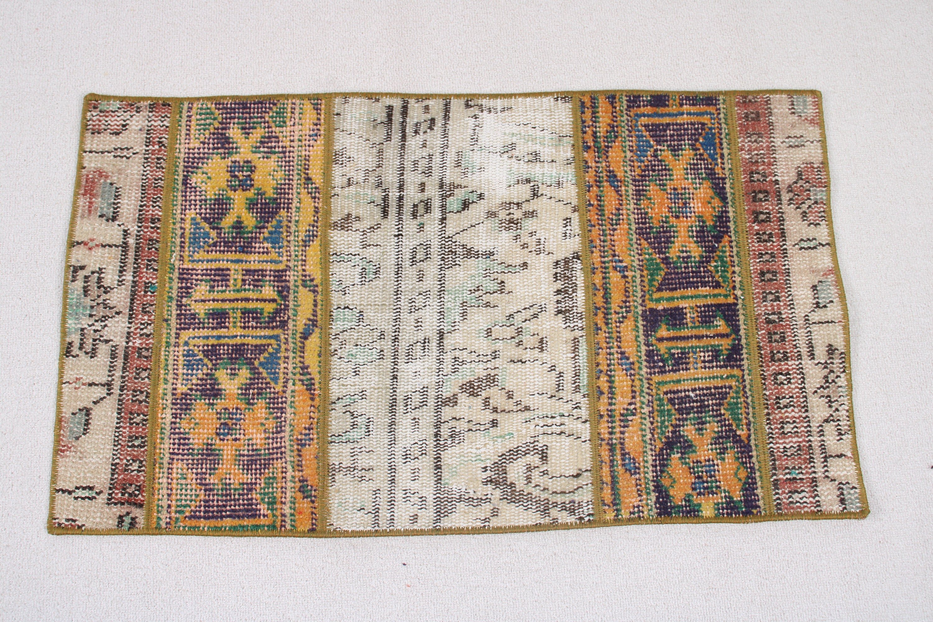 Mavi Yün Halılar, Yün Halı, Yatak Odası Halıları, Geometrik Halılar, Yatak Odası Halıları, 1.6x2.9 ft Küçük Halı, Vintage Halı, Paspas Halısı, Türk Halısı