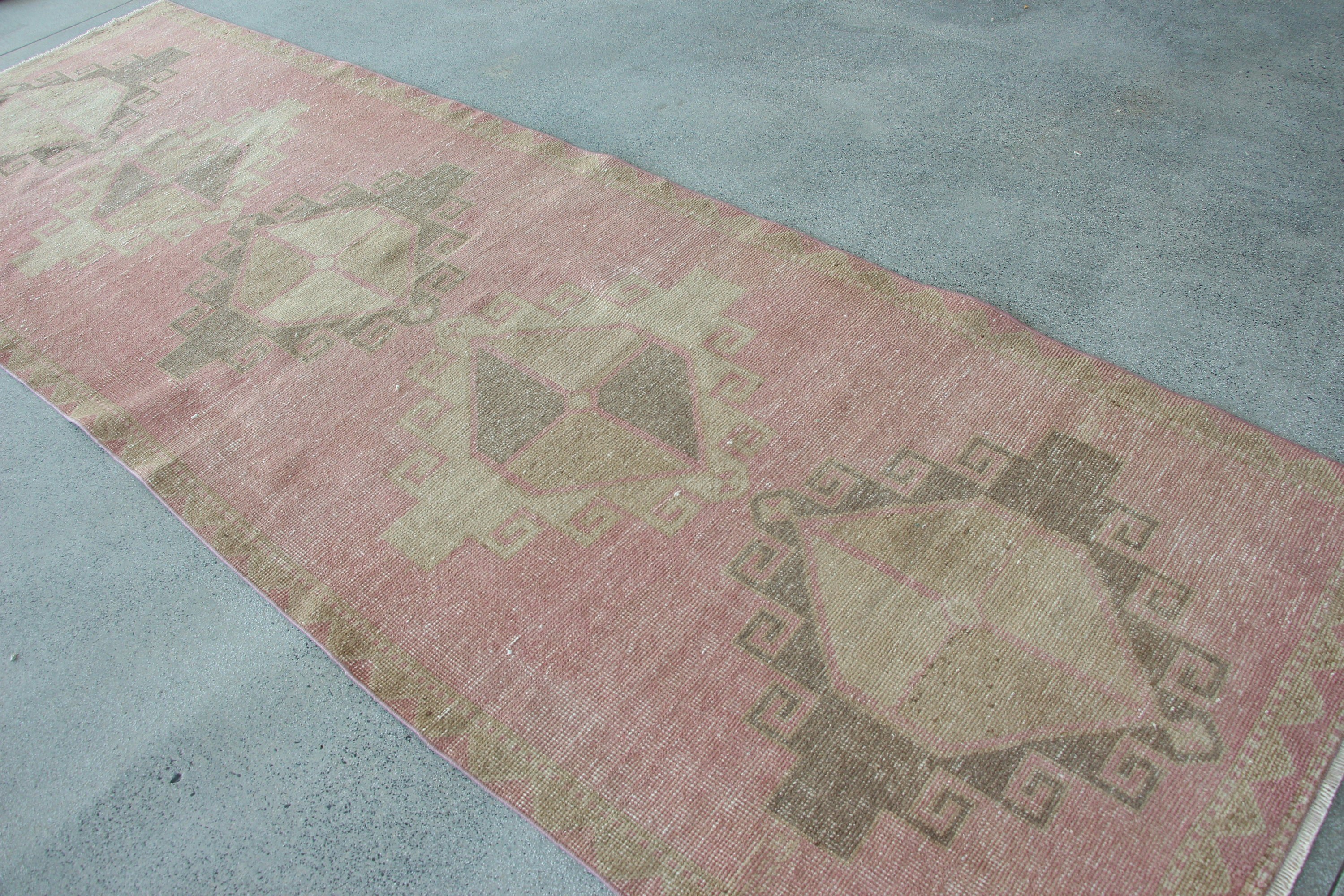 Hallway Rug, Pink Bedroom Rug, Decorative Rugs, Turkish Rug, Kitchen Rug, Vintage Rug, Rugs for Corridor, 3.8x11.6 ft Runner Rug, Wool Rug