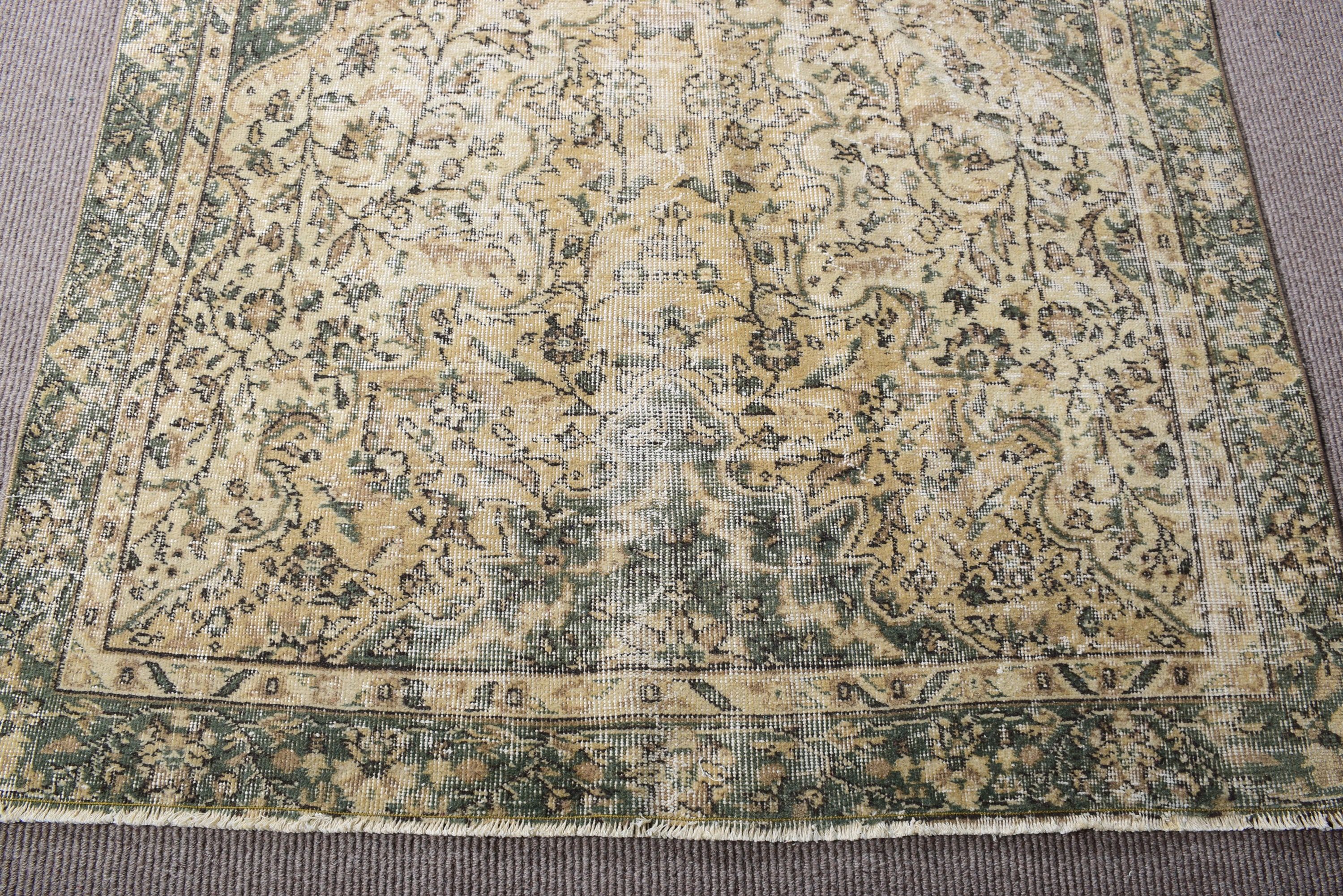 Havalı Halı, Türk Halısı, Vintage Halılar, Yatak Odası Halıları, Bej Anadolu Halısı, Oryantal Halı, 4,5x9,3 ft Büyük Halı, Yatak Odası Halısı, Salon Halısı