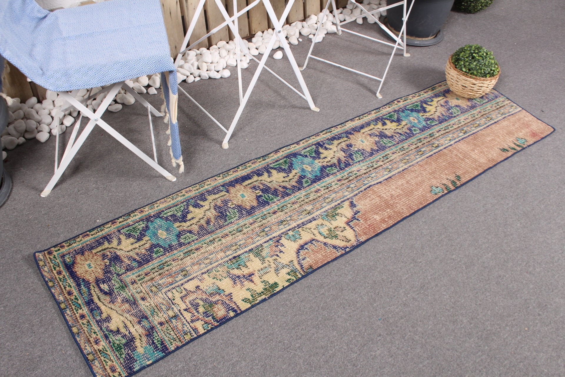 1.6x6.5 ft Runner Halıları, Türk Halısı, Anadolu Halıları, Koridor Halısı, Otantik Halılar, Merdiven Halısı, Fas Halısı, Mavi Anadolu Halısı, Vintage Halı