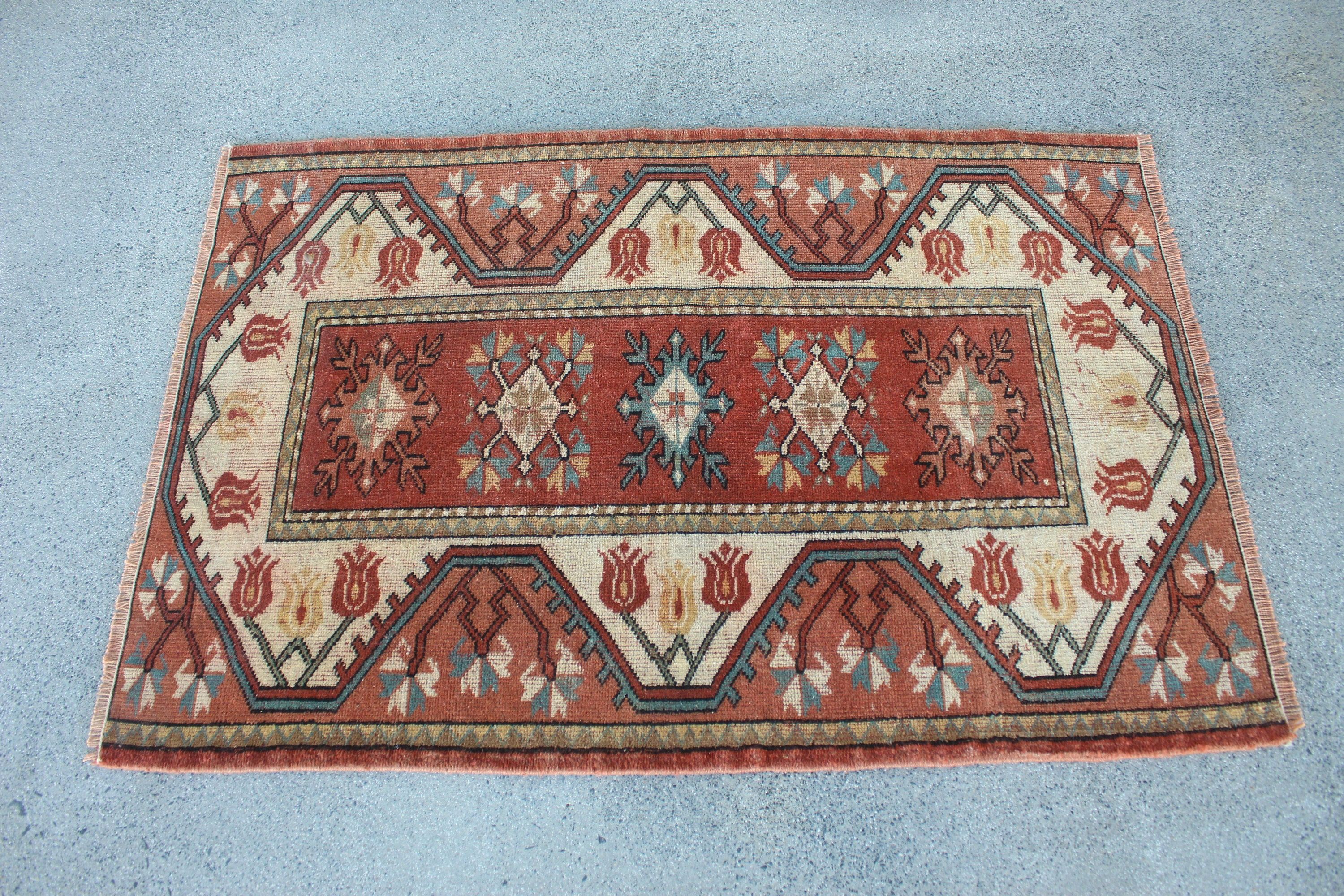 Vintage Halılar, Turuncu Mutfak Halısı, 2,8x4,1 ft Küçük Halılar, Sessiz Halılar, Yatak Odası Halısı, Araba Paspas Halısı, Türk Halısı, Yer Halıları