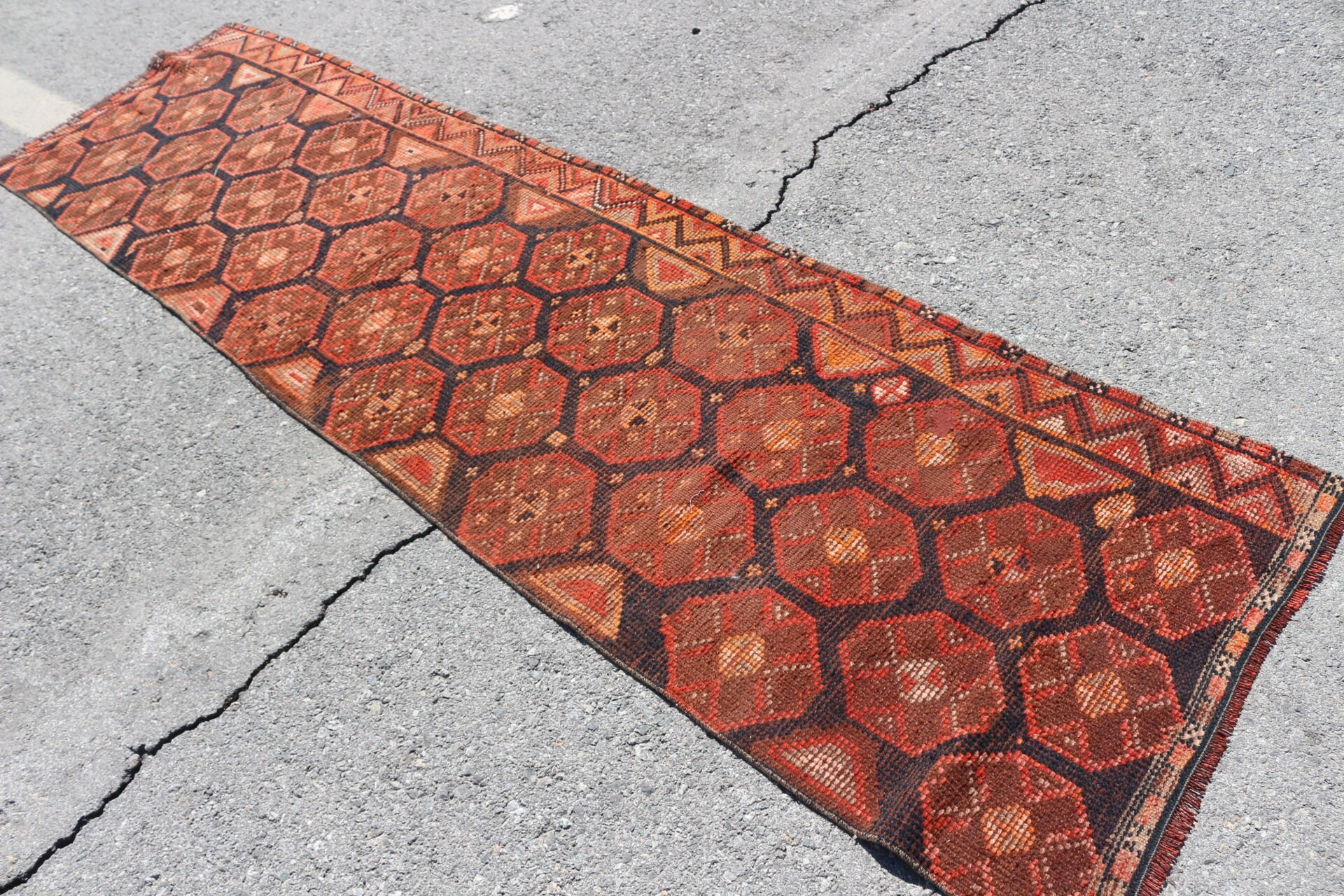 Turkish Rugs, Hallway Rugs, Stair Rugs, Rugs for Stair, 2.6x10 ft Runner Rug, Vintage Rug, Red Home Decor Rugs, Moroccan Rug, Wool Rugs