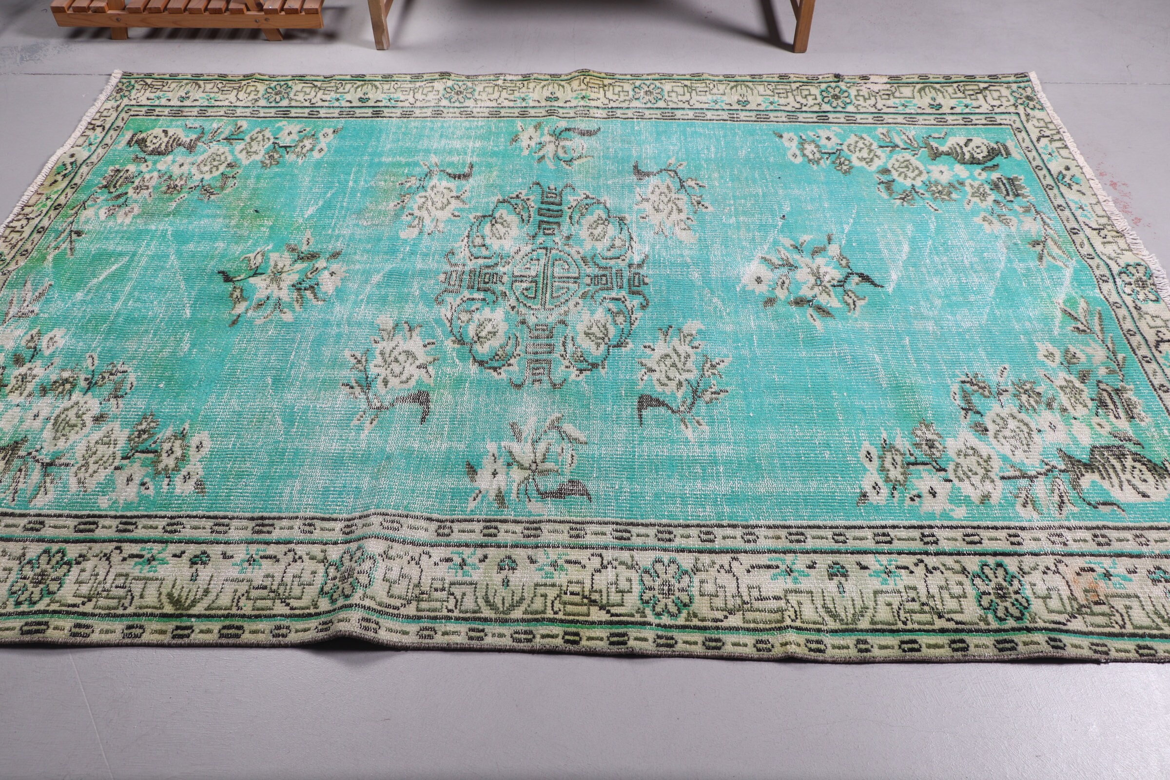 Living Room Rug, Salon Rug, Vintage Rug, 5.7x8.2 ft Large Rug, Blue Moroccan Rug, Turkish Rugs, Organic Rug, Moroccan Rugs