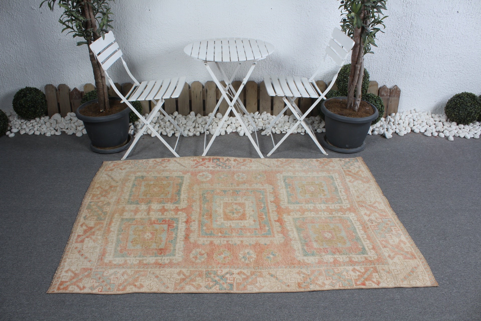 Türk Halısı, 3.9x5.8 ft Aksan Halısı, Yatak Odası Halısı, Vintage Halı, Antika Halı, Giriş Halıları, Çocuk Odası Halıları, Pembe Anadolu Halısı, Yün Halı