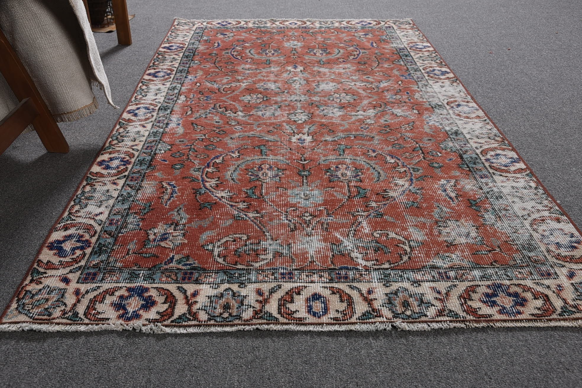 Yatak Odası Halıları, Vintage Halı, 3,5x6,4 ft Accent Halı, Çocuk Halısı, Yer Halısı, Nötr Türk Halıları, Türk Halıları, Giriş Halısı, Yatak Odası Halısı