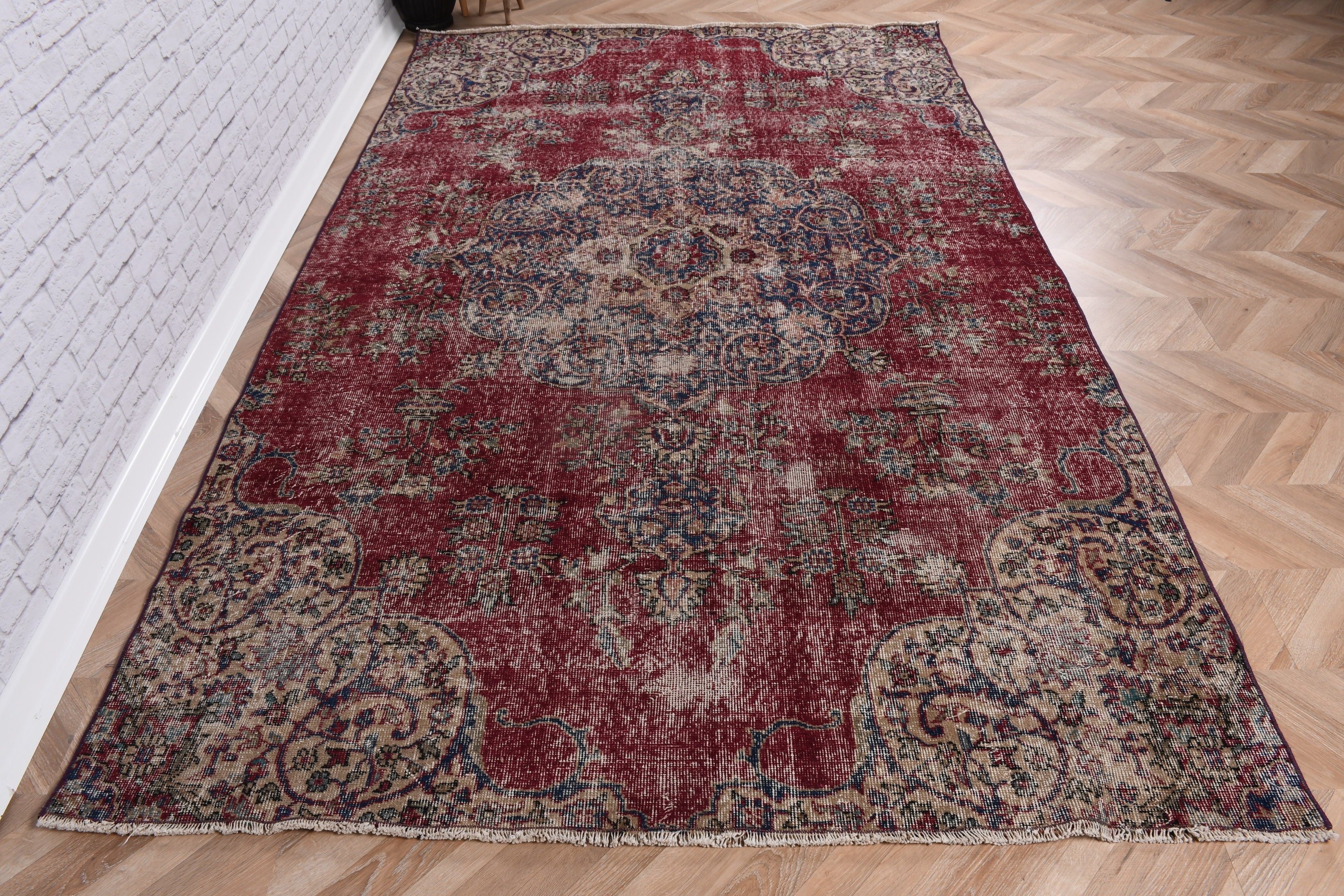 Beyan Halısı, Mor Beyan Halısı, El Dokuma Halılar, Büyük Vintage Halı, Yemek Odası Halısı, Vintage Halılar, 5.5x9 ft Büyük Halılar, Türk Halıları