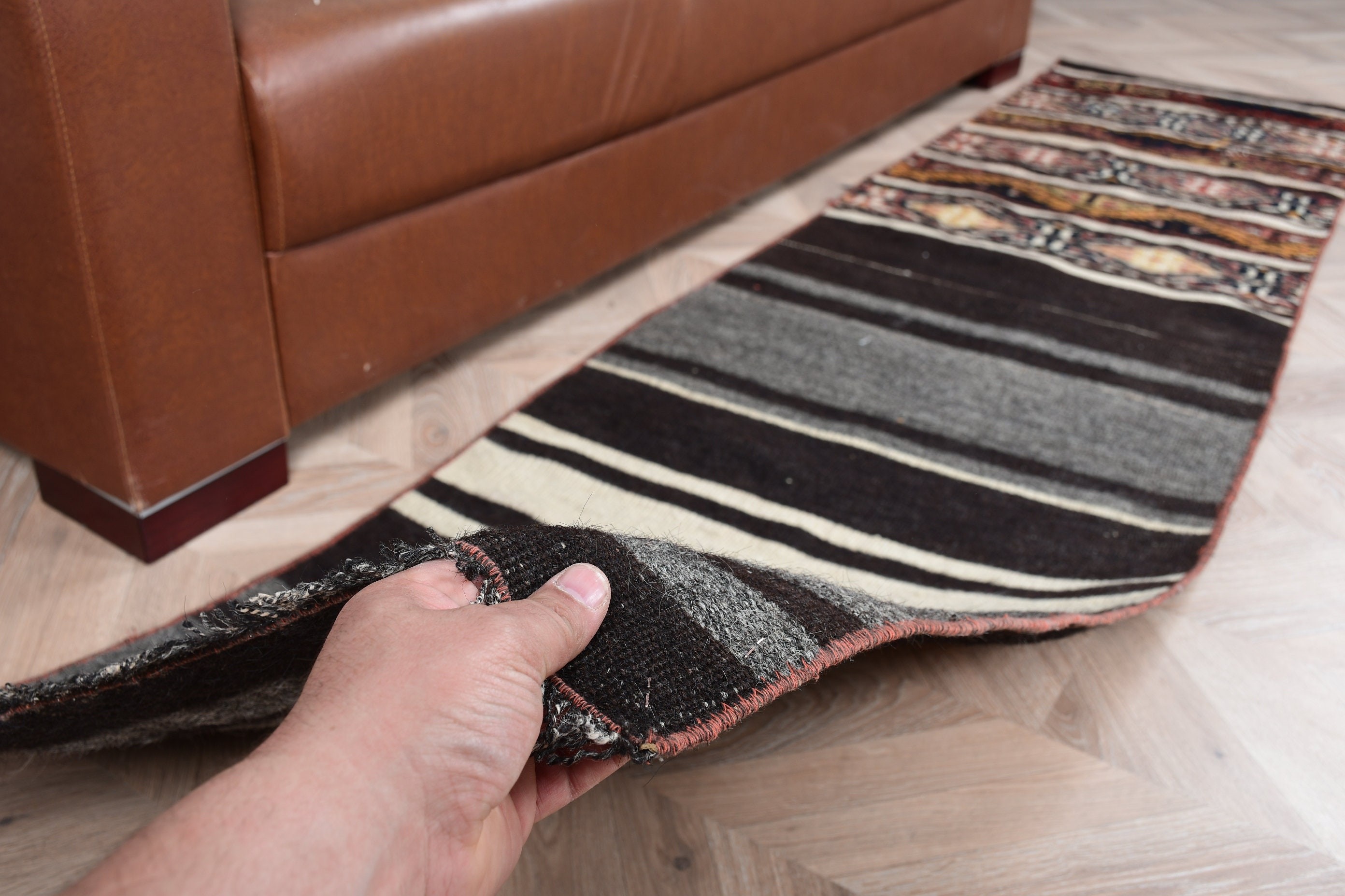 Home Decor Rugs, Vintage Rugs, Old Rugs, Kilim, Turkish Rug, 2.1x8 ft Runner Rug, Stair Rug, Wool Rug, Kitchen Rug, Brown Anatolian Rug