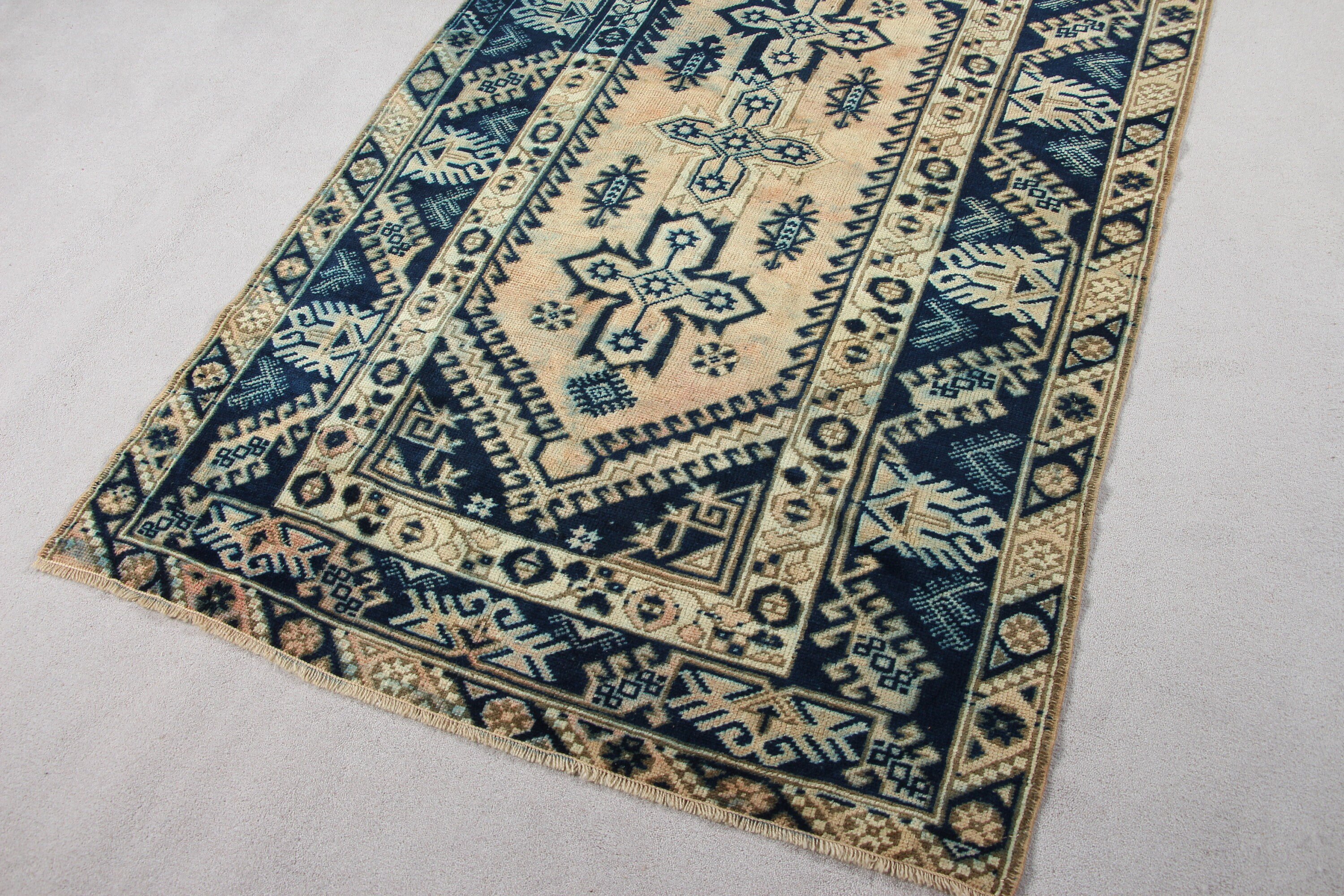 Rugs for Floor, Blue Oushak Rugs, 3.9x6.4 ft Area Rugs, Nursery Rug, Moroccan Rug, Living Room Rugs, Floor Rug, Vintage Rugs, Turkish Rug