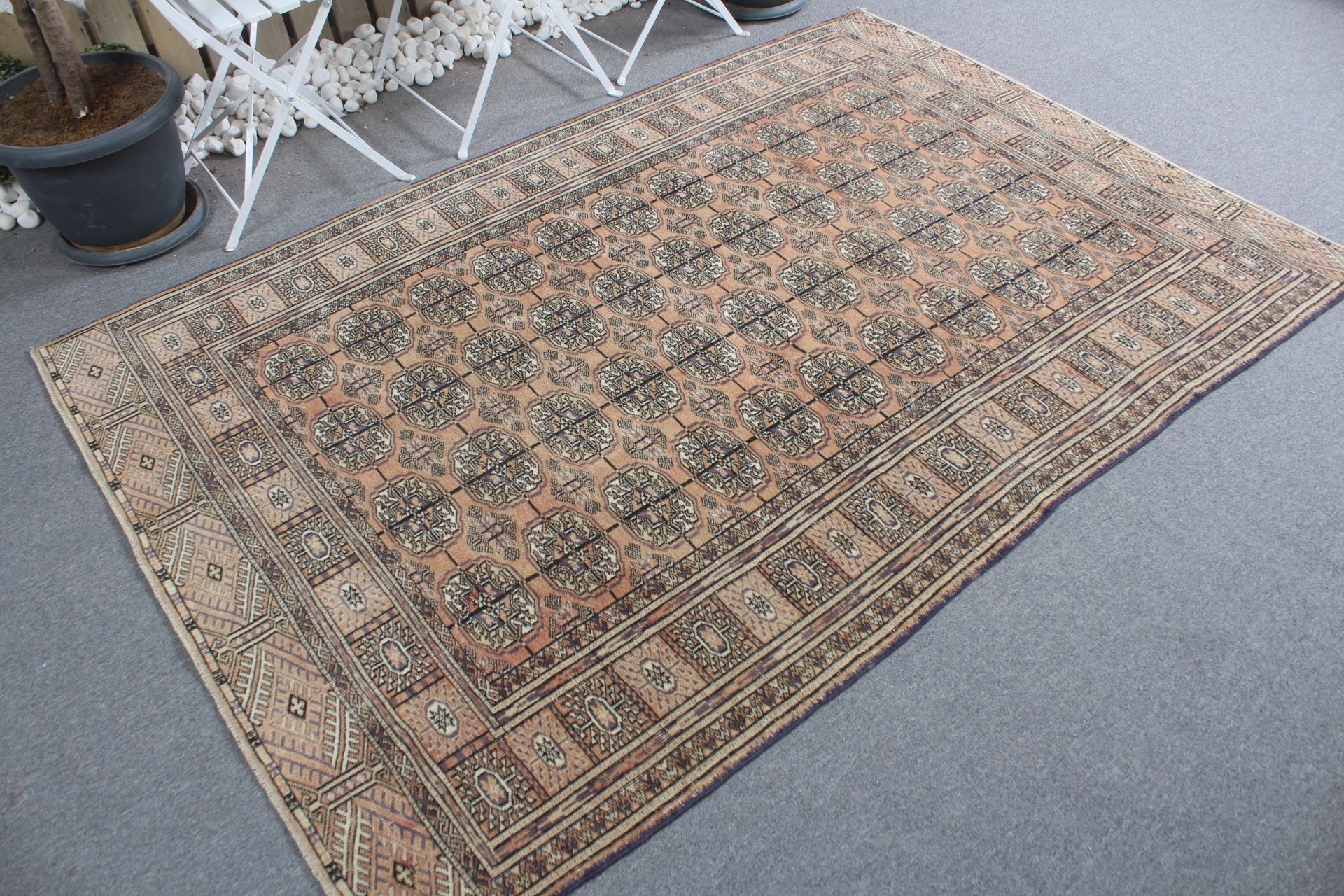 Living Room Rugs, Orange Bedroom Rugs, Turkey Rugs, Vintage Rug, Indoor Rug, 4.9x7.3 ft Area Rug, Floor Rugs, Turkish Rugs, Antique Rugs