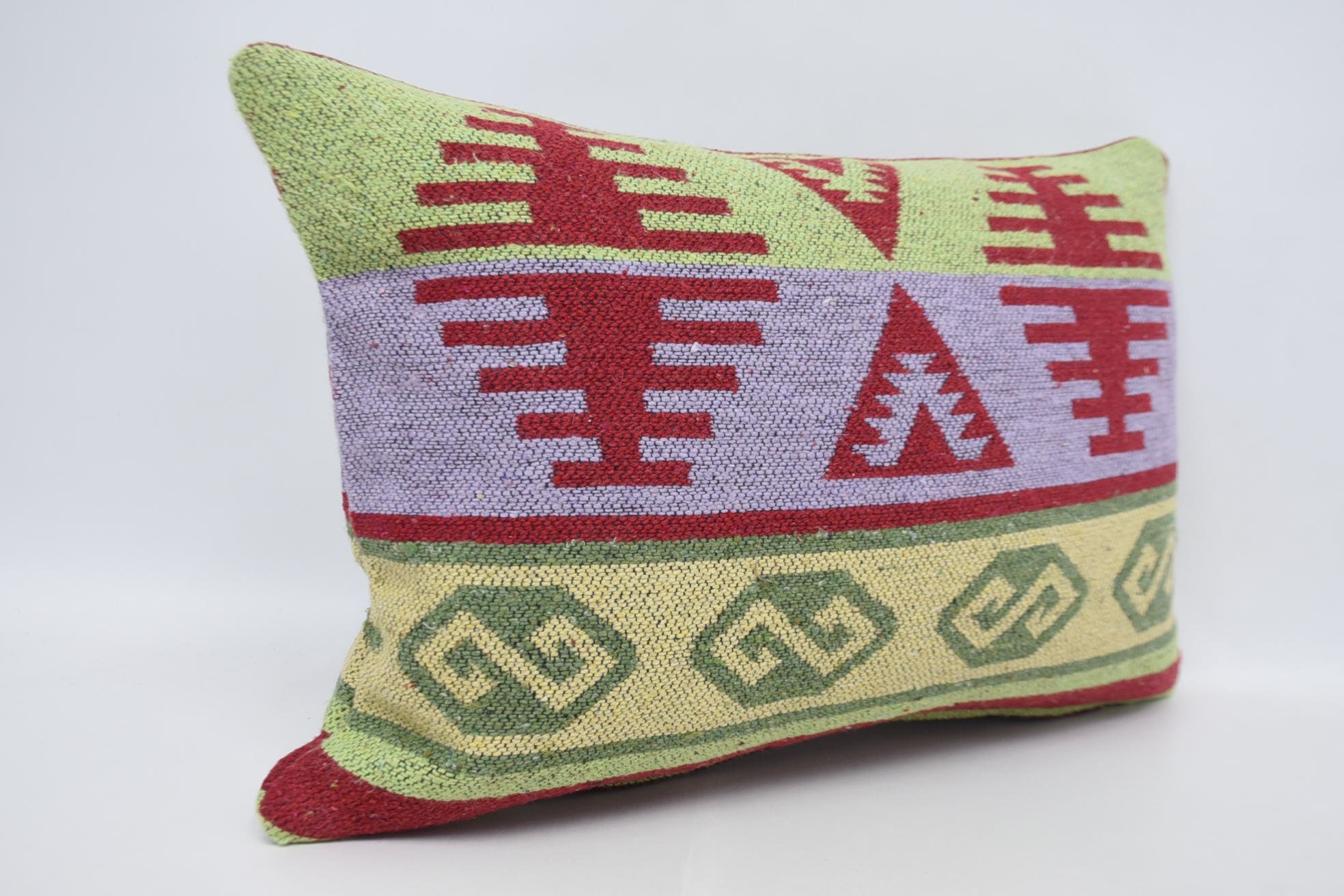 Nomadic Cushion Case, 16"x24" Green Cushion Case, Boho Pillow, Kilim Pillow Cover, Aztec Pillow, Antique Pillows