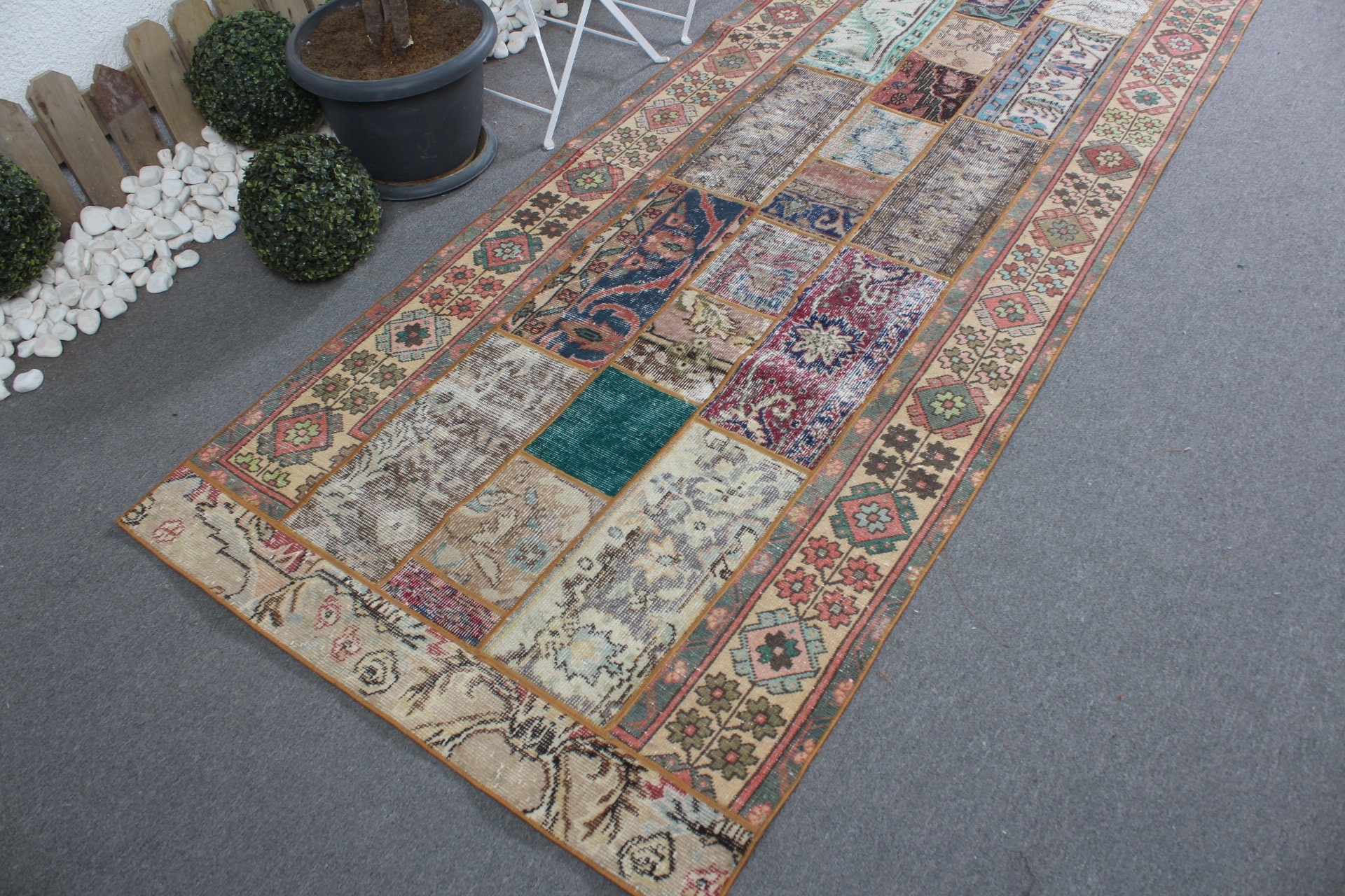 Mutfak Halıları, Merdiven Halıları, Gökkuşağı Mutfak Halısı, Vintage Halı, 3,6x13 ft Runner Halısı, Boho Halıları, Merdiven Halısı, Türk Halısı