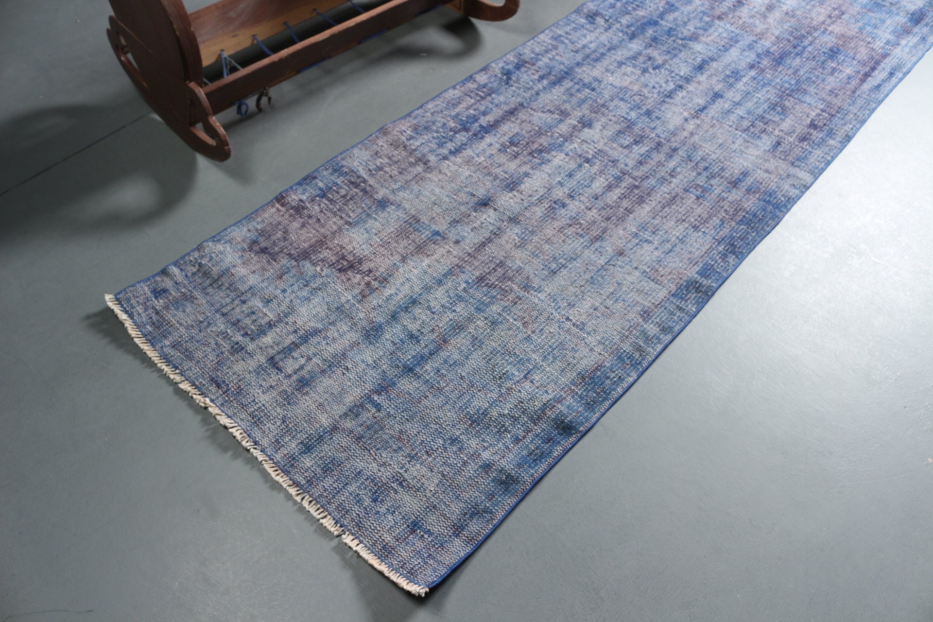 Anatolian Rugs, Kitchen Rug, Turkish Rugs, Hallway Rug, Vintage Rug, Blue Cool Rugs, Oriental Rugs, Handmade Rug, 2.9x10.5 ft Runner Rugs