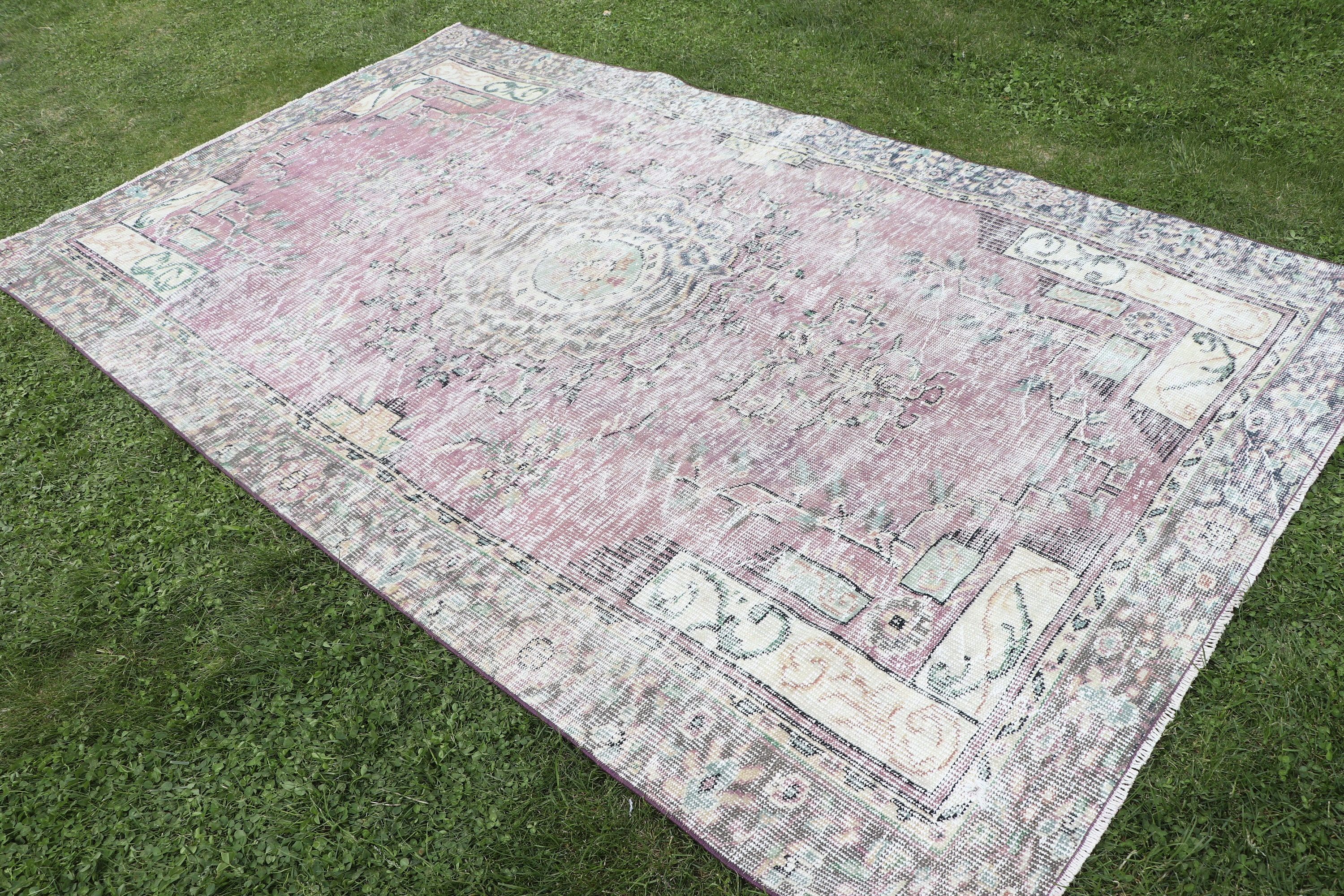 Turkish Rugs, Purple  5.4x9.4 ft Large Rugs, Salon Rugs, Floor Rugs, Kitchen Rug, Vintage Rugs, Large Vintage Rug, Modern Rug