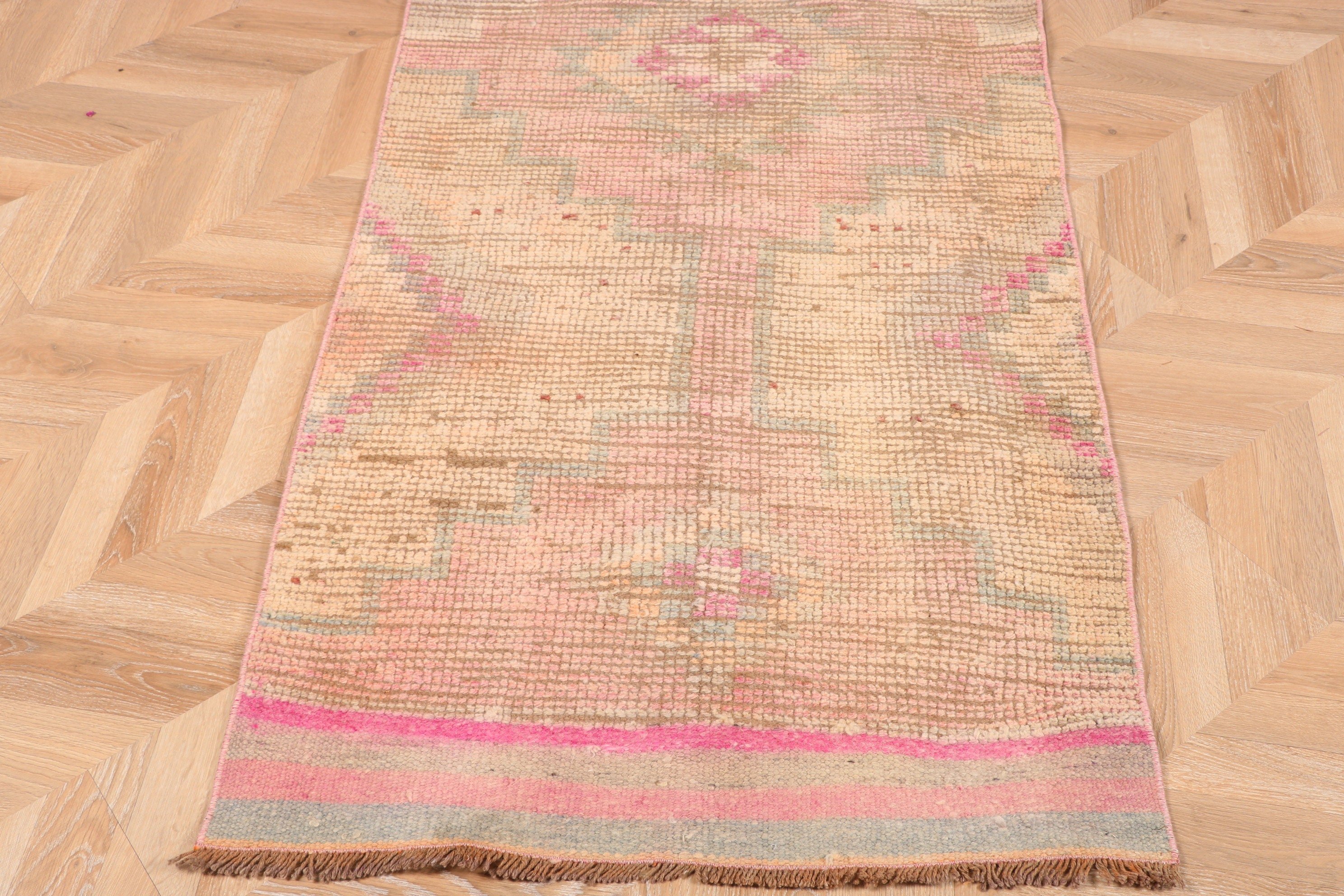 2.8x10.2 ft Runner Rug, Turkish Rugs, Kitchen Rugs, Vintage Rugs, Beige Oriental Rug, Oriental Rug, Aztec Rug, Oushak Rugs, Rugs for Runner