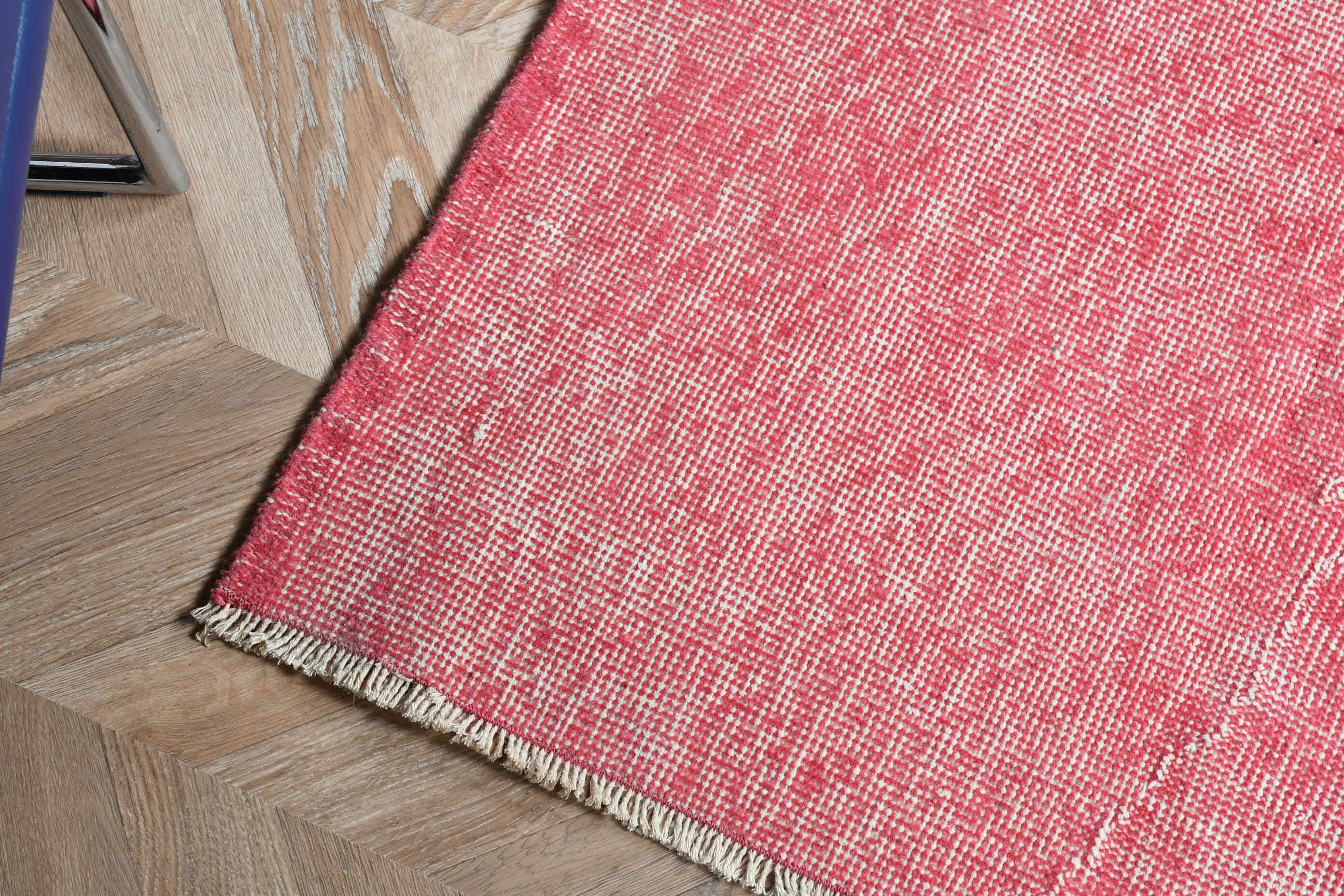 Kitchen Rug, Nursery Rug, 3x5.1 ft Accent Rug, Home Decor Rug, Oushak Rug, Vintage Rug, Turkish Rugs, Rugs for Nursery, Pink Cool Rug