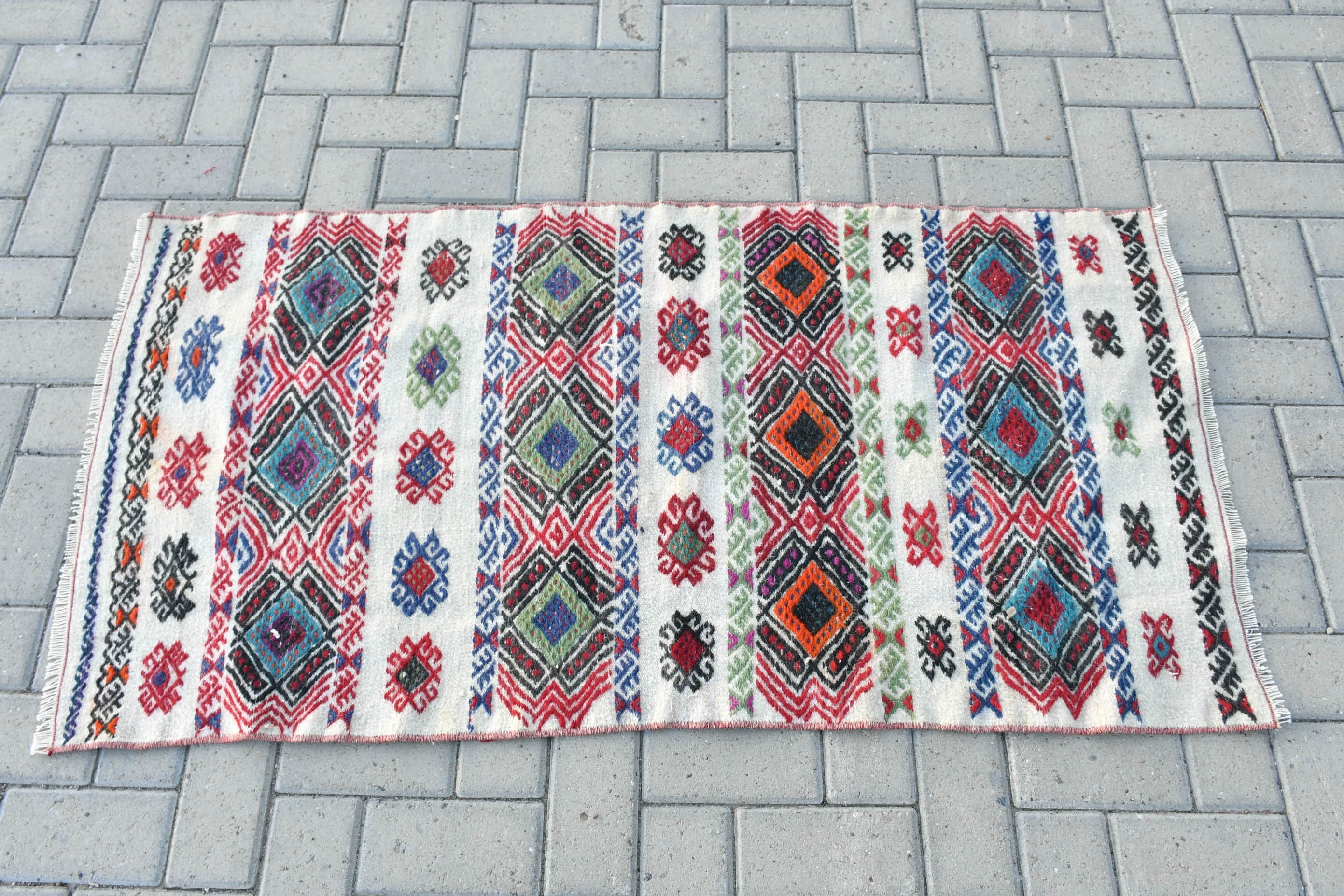 Kilim, 2.4x4.6 ft Küçük Halı, Türk Halıları, Yatak Odası Halısı, Duvara Asılı Halı, Sarı Antika Halılar, Antika Halılar, Vintage Halı, Oryantal Halı