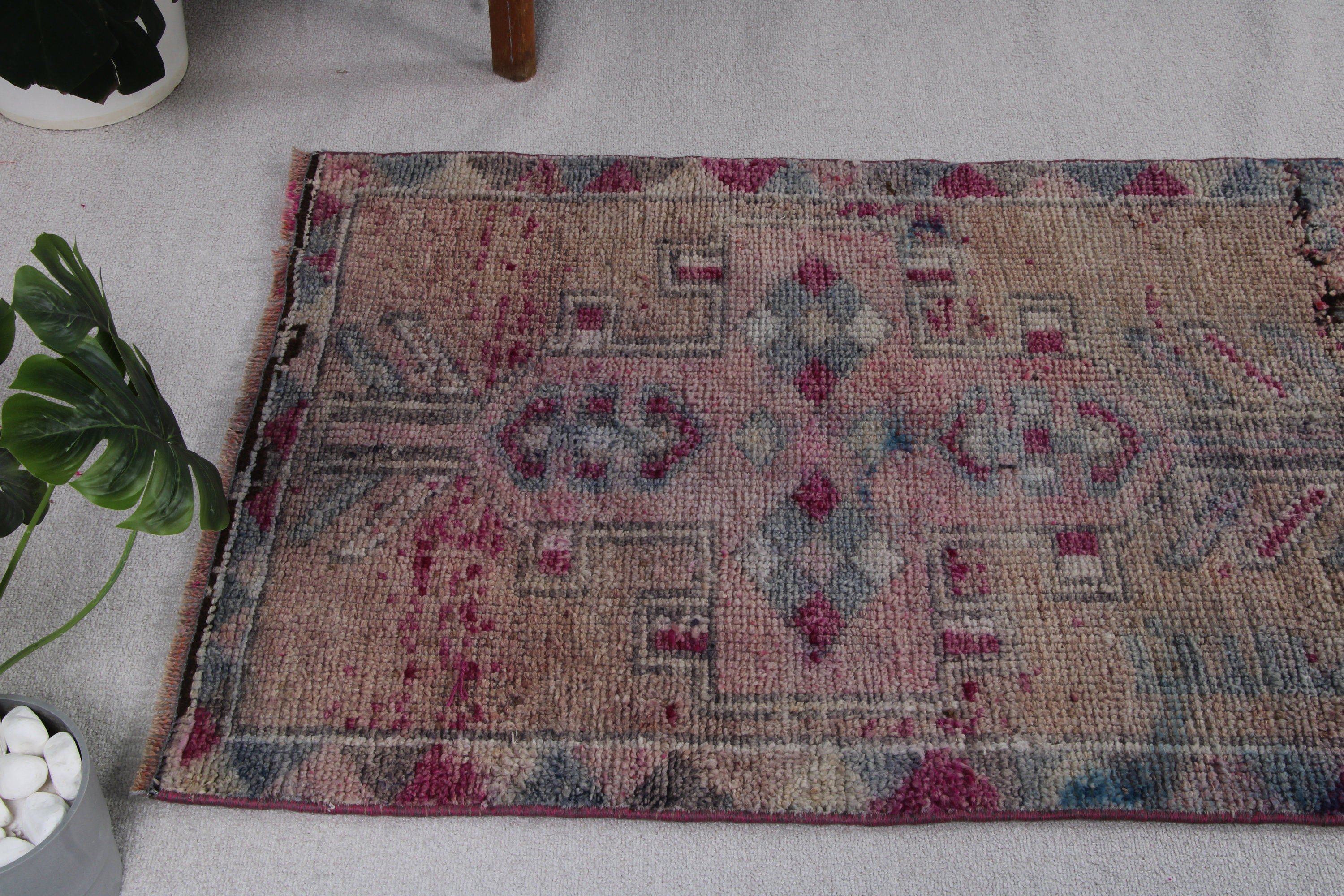 Corridor Rug, Purple Luxury Rug, Kitchen Rugs, Decorative Rug, Vintage Rugs, 2.7x13.1 ft Runner Rug, Turkish Rug, Hallway Rugs, Cool Rugs