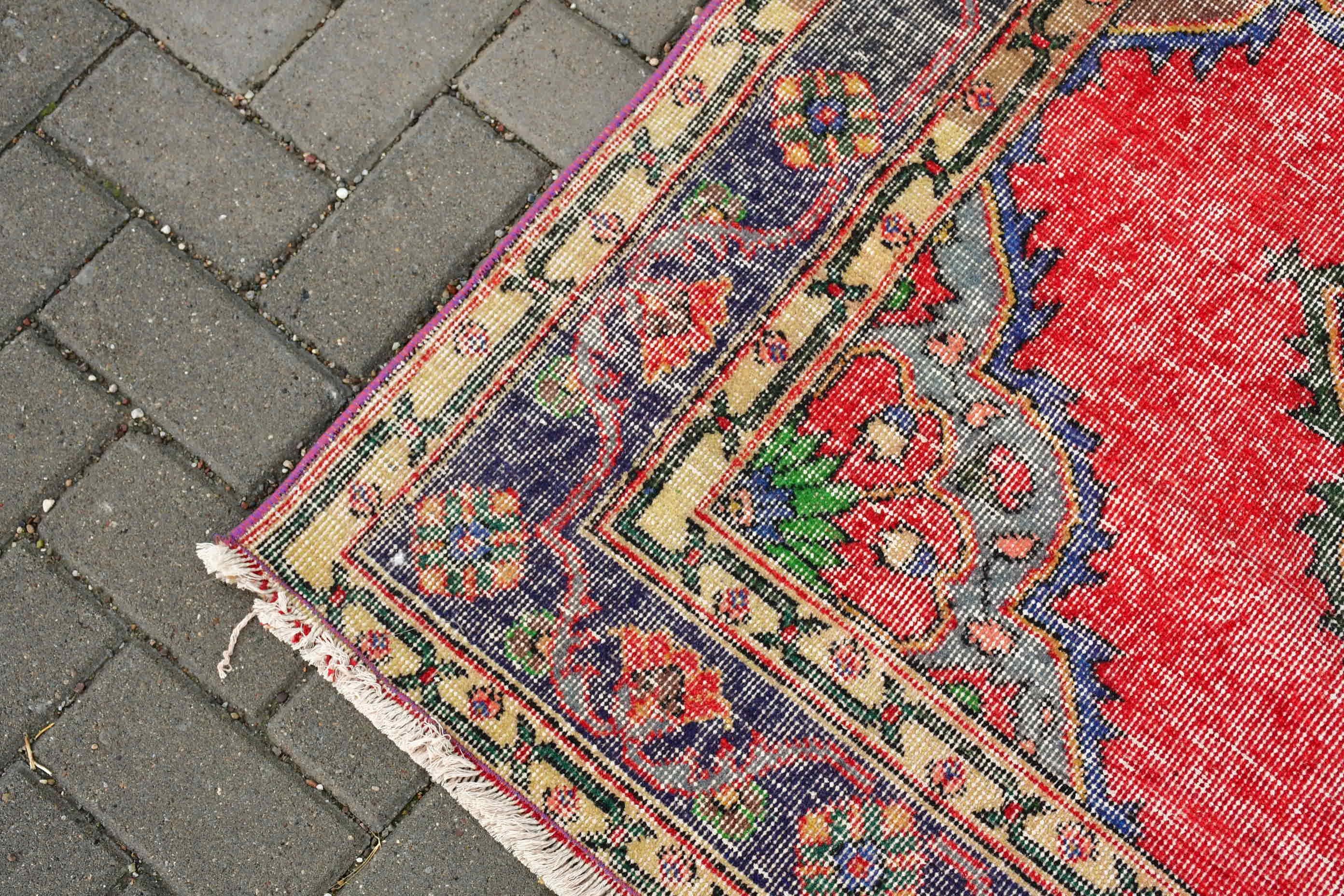 Mutfak Halısı, Antika Halılar, Merdiven Halıları, 4.7x12.9 ft Yolluk Halıları, Oryantal Halılar, Türk Halıları, Kırmızı Antika Halı, Vintage Halılar, Merdiven Halıları