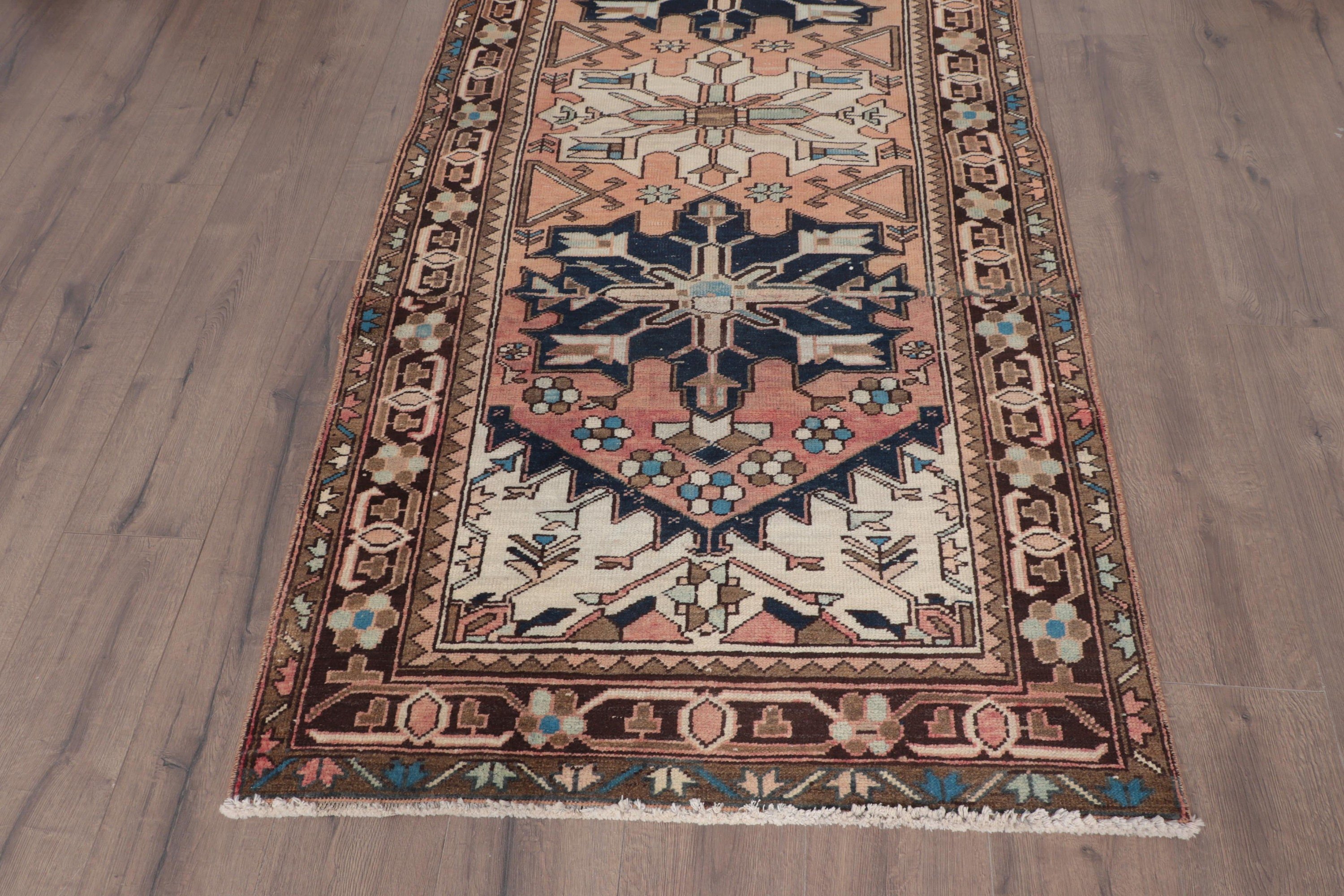 Turkish Rug, Oriental Rug, Boho Rug, Beige Statement Rugs, Vintage Rugs, 3.4x7.2 ft Area Rug, Dining Room Rug, Living Room Rugs, Cool Rugs