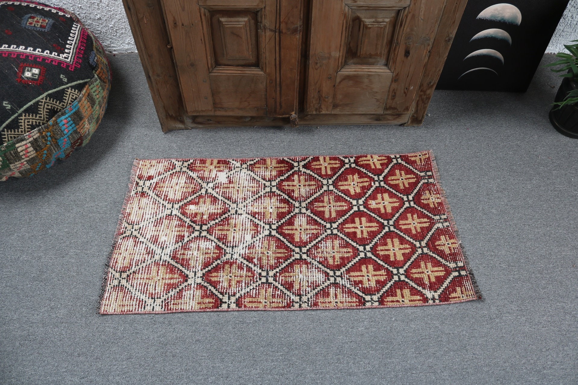 Mor Ev Dekor Halısı, Vintage Halılar, 1.6x3.2 ft Küçük Halı, Küçük Boho Halıları, Türk Halısı, Mutfak Halıları, Yatak Odası Halısı