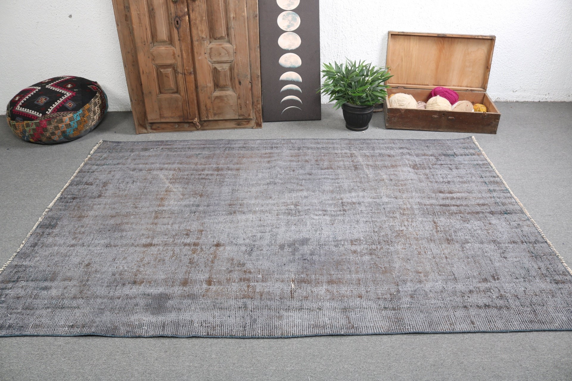 Boho Rugs, Bedroom Rugs, Living Room Rug, Outdoor Rug, Vintage Rug, Modern Rugs, Gray Antique Rugs, Turkish Rugs, 5.4x7.9 ft Large Rugs