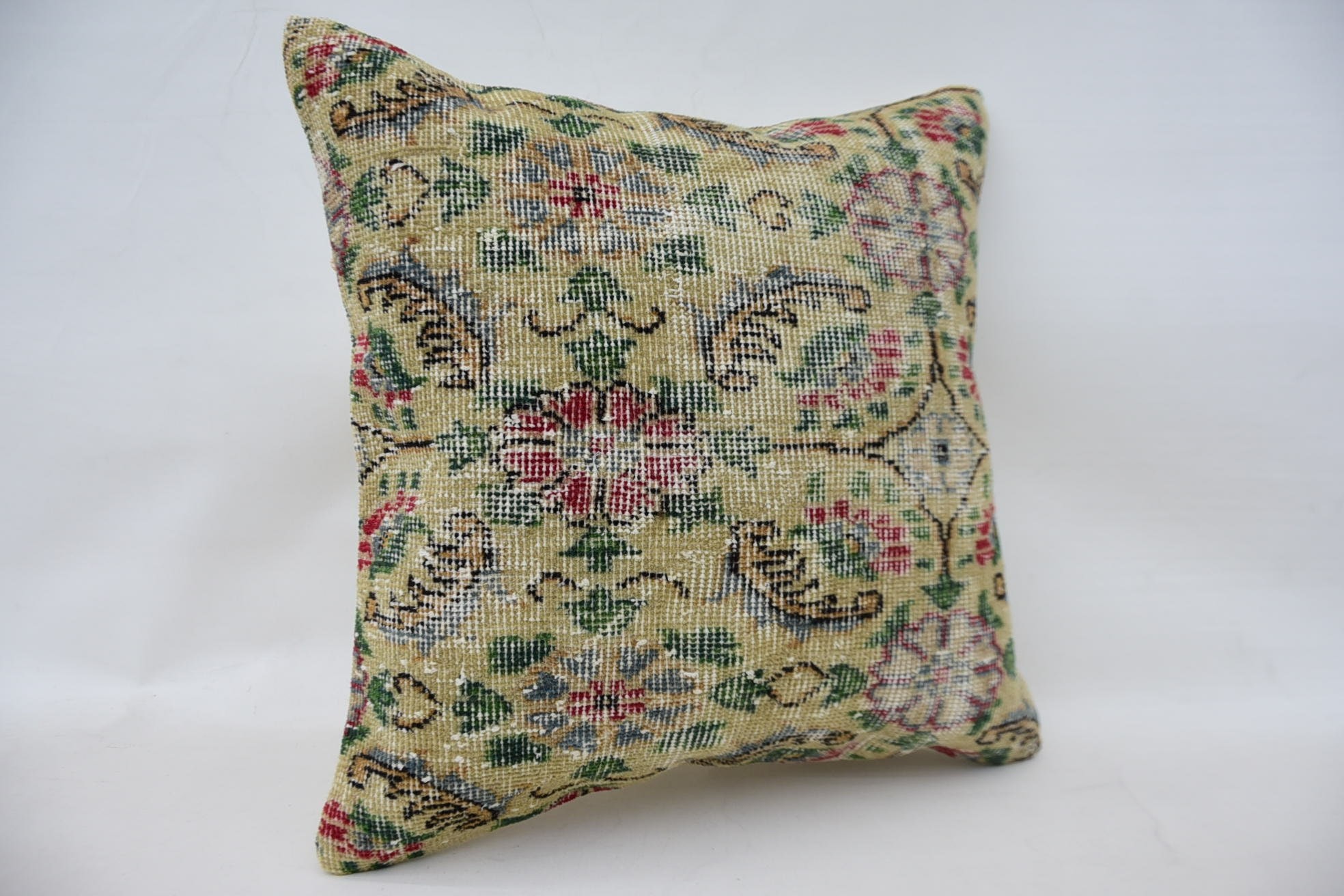 Vintage Kilim Throw Pillow, Pillow for Couch, Interior Designer Pillow, 24"x24" Beige Pillow Cover, Tribal Pillow Sham