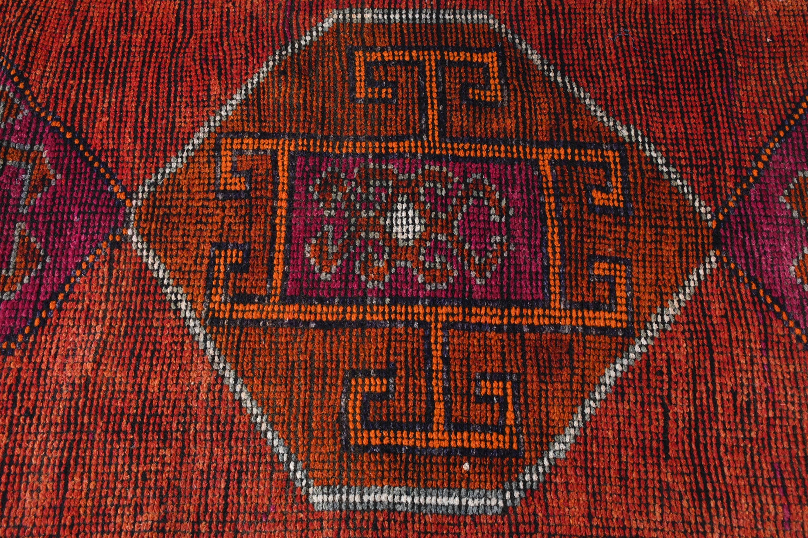 Vintage Rug, Cool Rug, Orange Moroccan Rugs, Ethnic Rug, Oriental Rugs, 3.1x10.5 ft Runner Rug, Kitchen Rugs, Corridor Rug, Turkish Rug