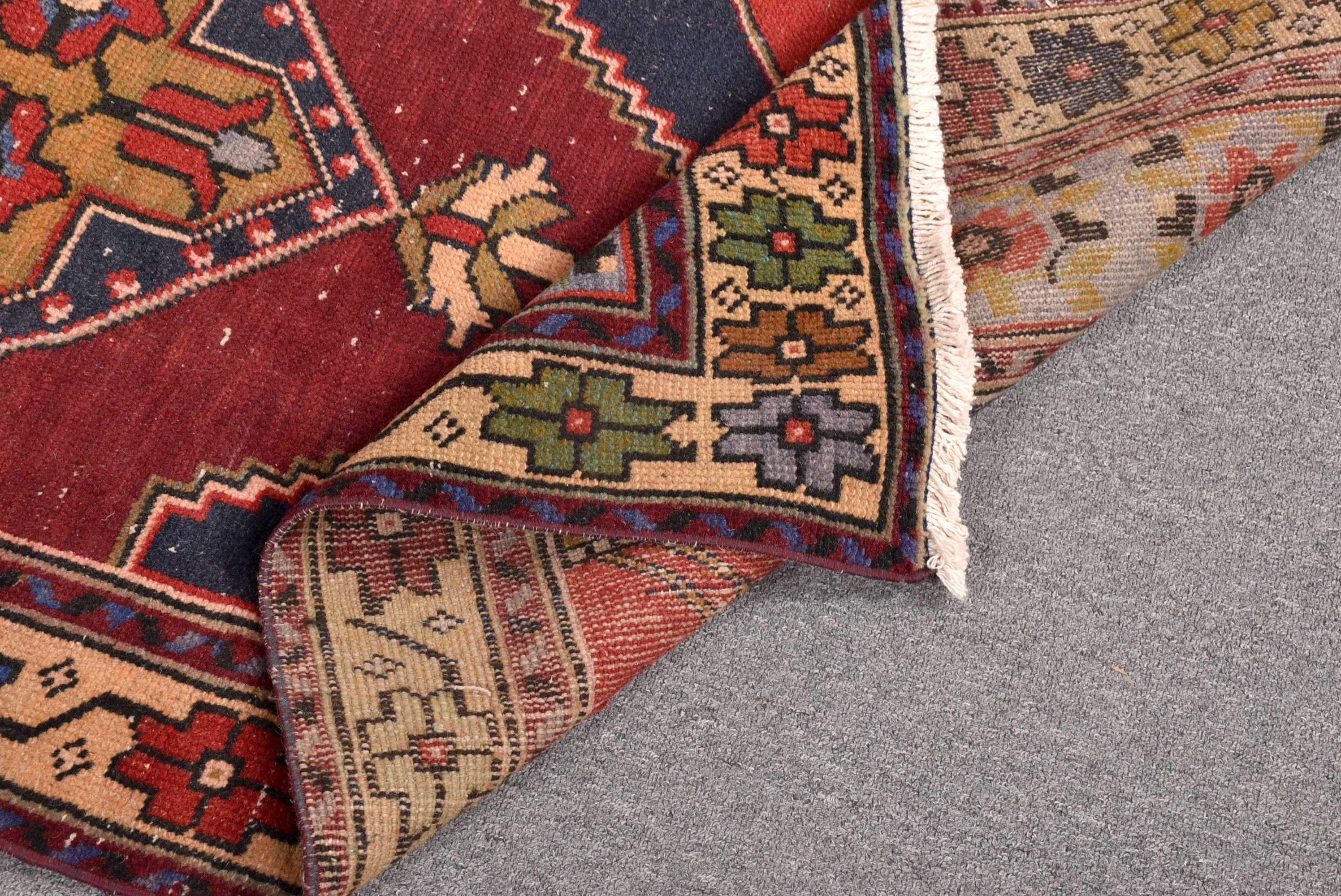 Etnik Halılar, Oryantal Halılar, Boho Vurgulu Halı, Türk Halısı, Vintage Halılar, Kırmızı Nötr Halı, 2,8x6,6 ft Vurgulu Halılar, Düz Dokuma Halı, Çocuk Halısı