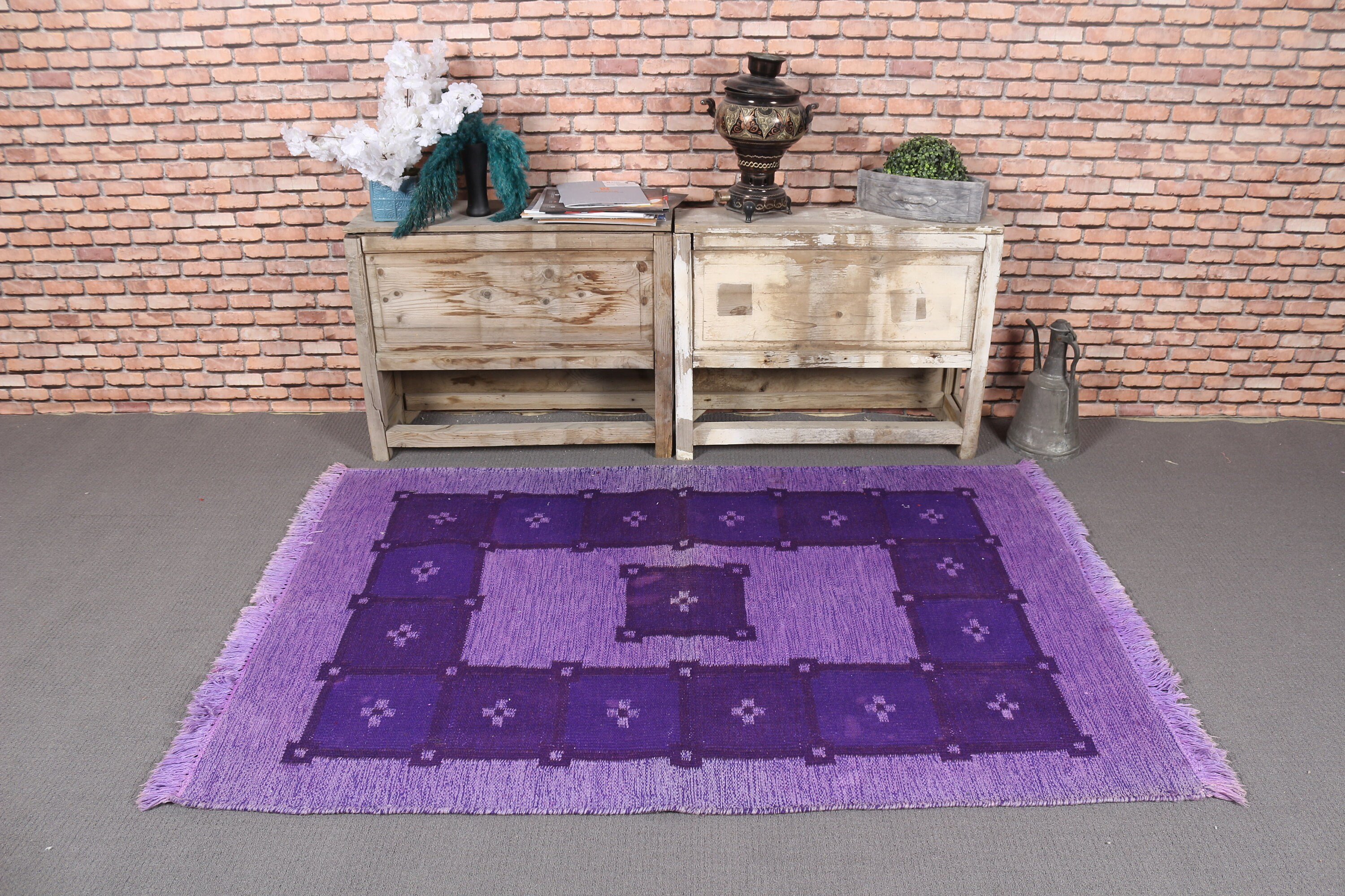 Vintage Rug, Kitchen Rug, Purple Antique Rugs, Old Rug, Bedroom Rugs, Turkish Rug, 3.9x5.8 ft Accent Rugs, Kilim, Antique Rug, Moroccan Rug