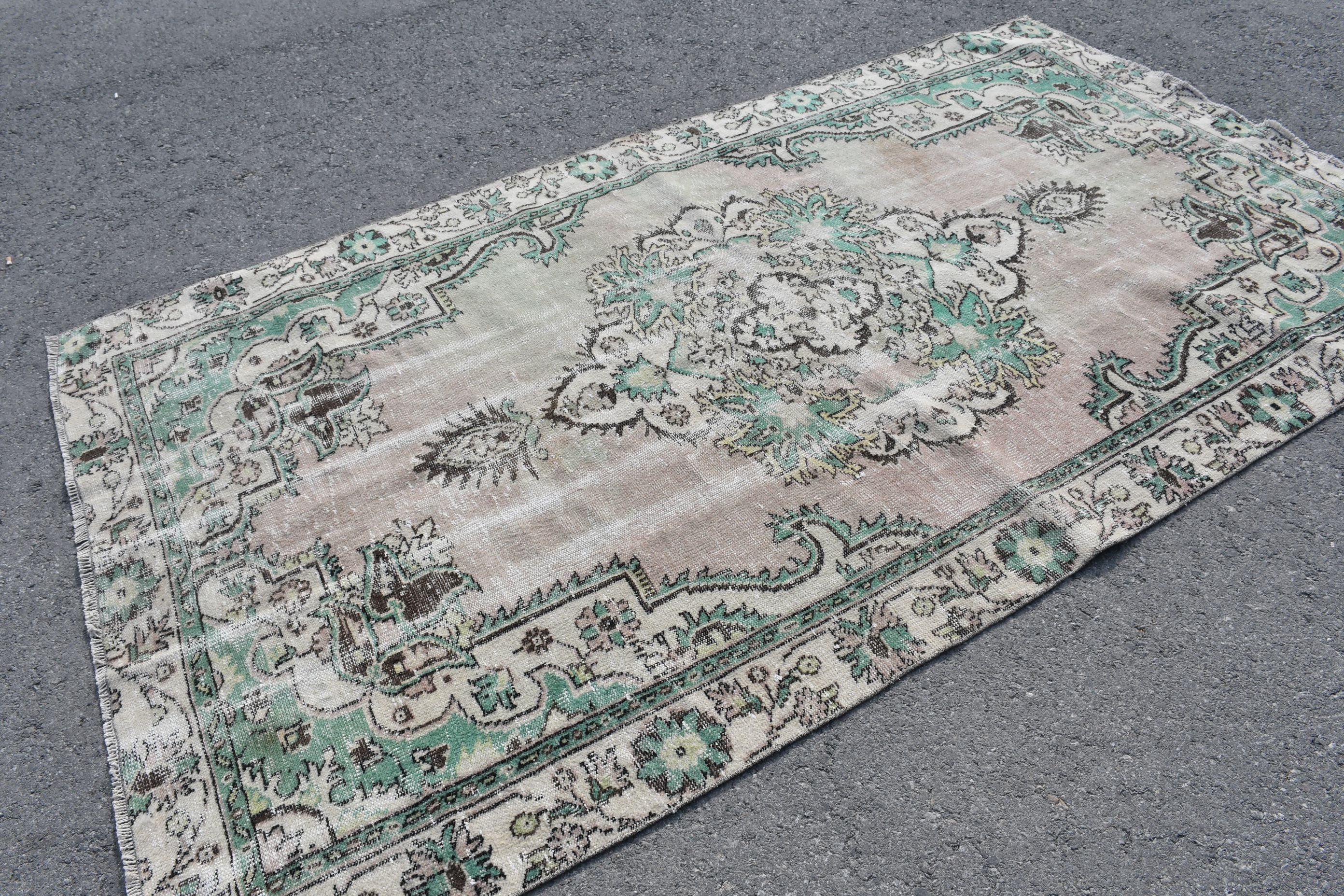 Salon Rug, Pale Rugs, Green Home Decor Rug, Living Room Rug, Turkish Rug, Vintage Rug, 5.4x9.5 ft Large Rug, Anatolian Rug, Antique Rug