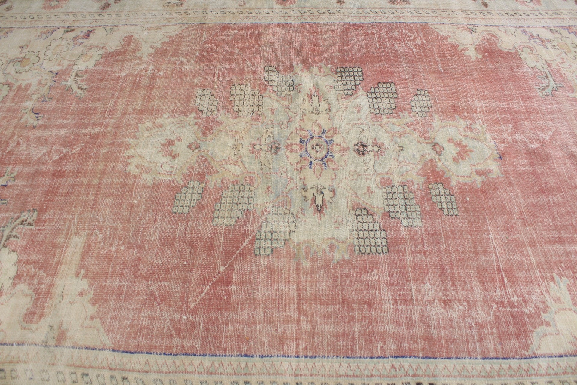 Yatak Odası Halısı, Oturma Odası Halısı, Boho Halısı, 7.4x11.8 ft Büyük Boy Halılar, Oryantal Halı, Bej Oushak Halısı, Vintage Halılar, Türk Halıları, Salon Halıları