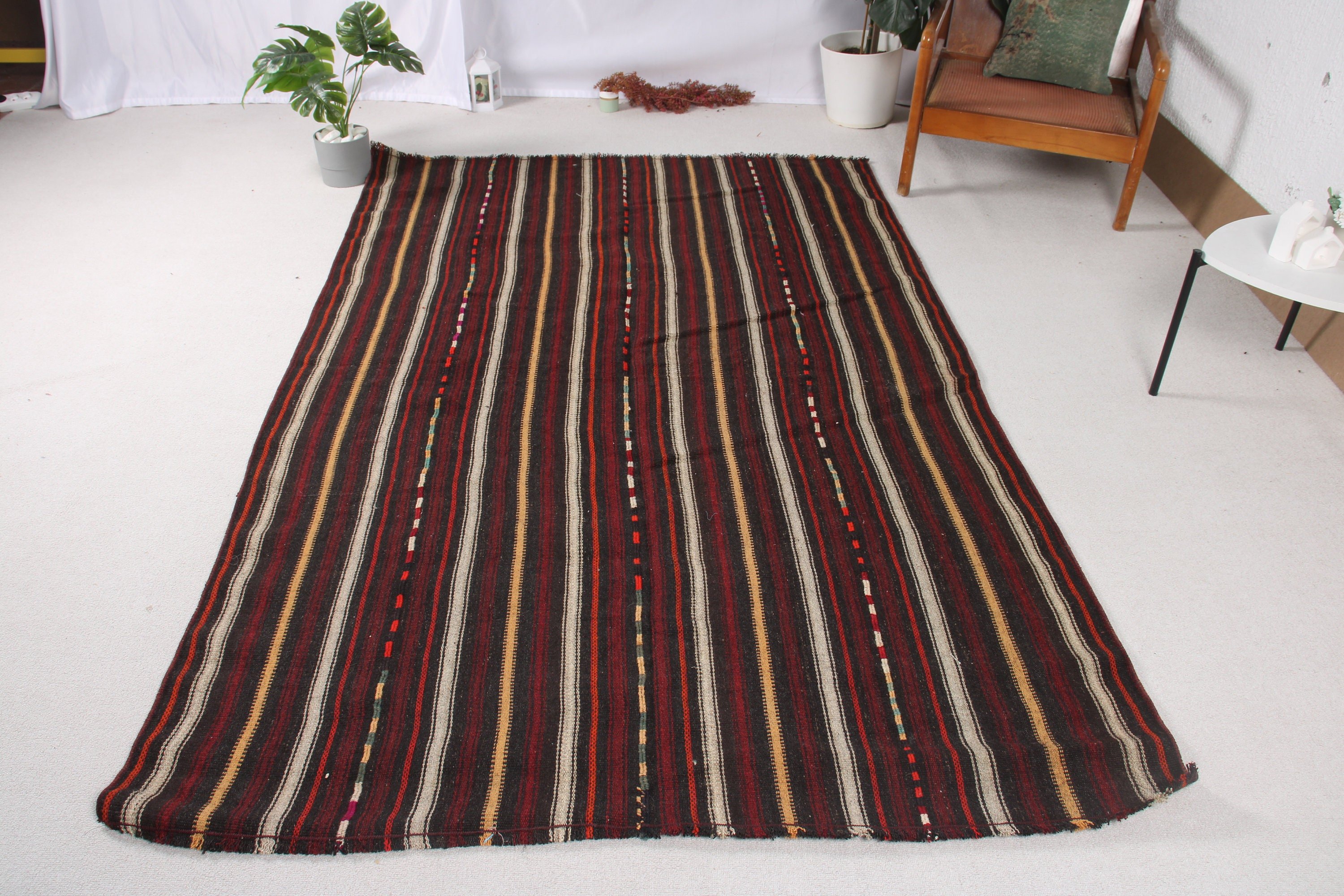 Büyük Boho Halıları, 5.1x7.9 ft Büyük Halılar, Türk Halısı, Kırmızı Oryantal Halı, Kilim, Yatak Odası Halıları, Vintage Halı, El Dokuma Halı, Antika Halılar