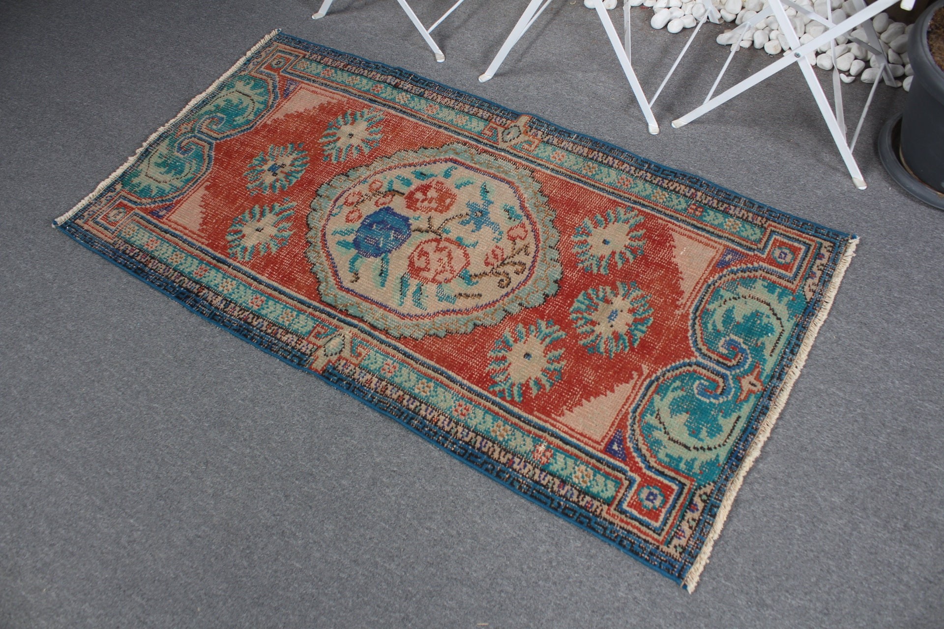 Red Home Decor Rug, Turkish Rug, Floor Rug, Vintage Rugs, Pale Rug, Bathroom Rugs, Moroccan Rug, 2.6x5 ft Small Rugs, Wall Hanging Rugs