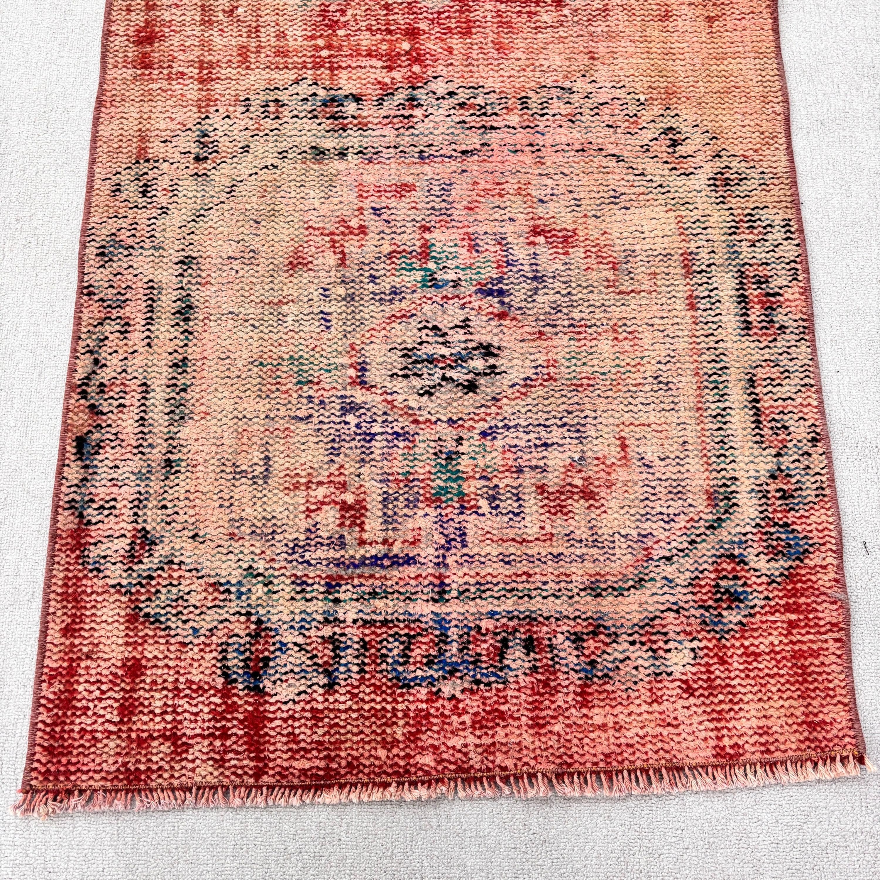 Bedroom Rugs, 2.5x9.5 ft Runner Rug, Moroccan Rugs, Vintage Rugs, Orange Oushak Rug, Aztec Rug, Beni Ourain Runner Rug, Turkish Rug