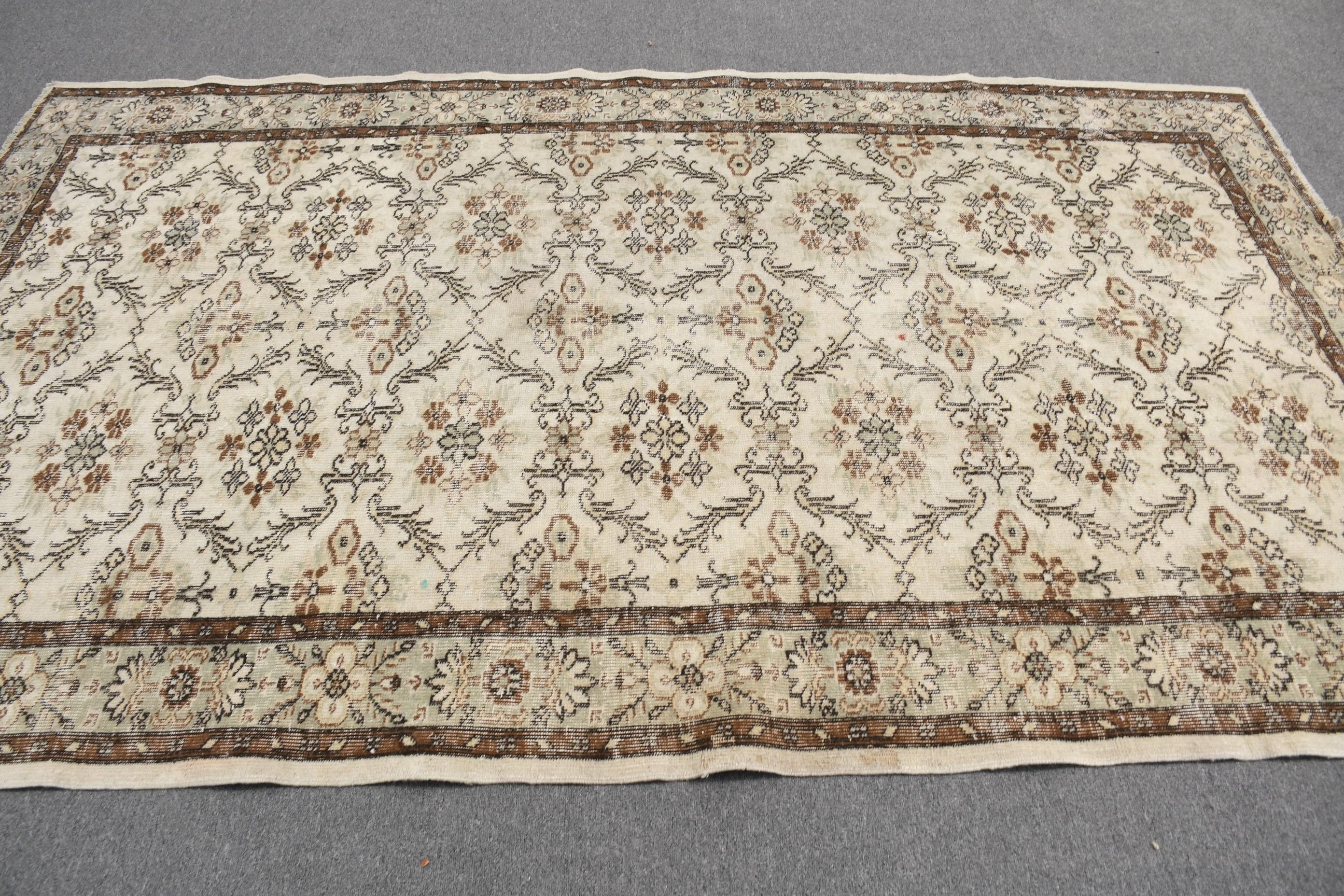 5.6x9.2 ft Büyük Halı, Havalı Halılar, Vintage Halılar, Yatak Odası Halıları, Salon Halısı, Oturma Odası Halısı, Bej Mutfak Halısı, Türk Halıları