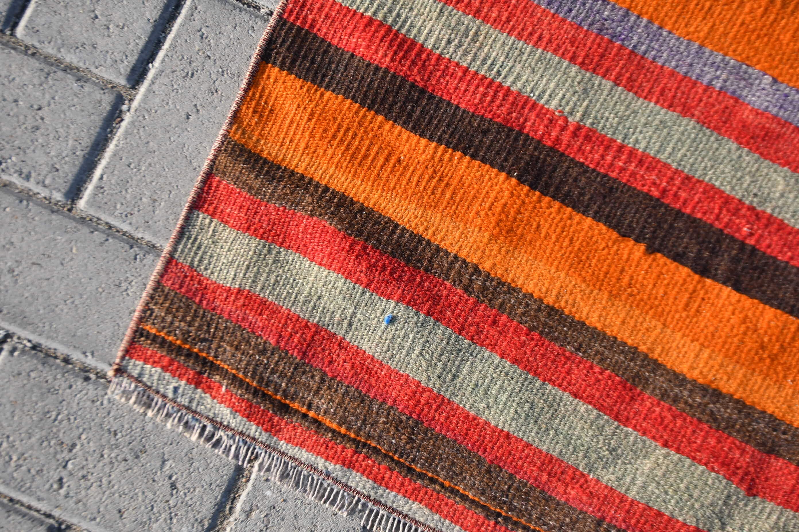 Cool Rug, Antique Rugs, Vintage Rug, Stair Rugs, Orange Oriental Rug, Turkish Rug, Rugs for Hallway, 2.8x8 ft Runner Rug, Dorm Rugs, Kilim