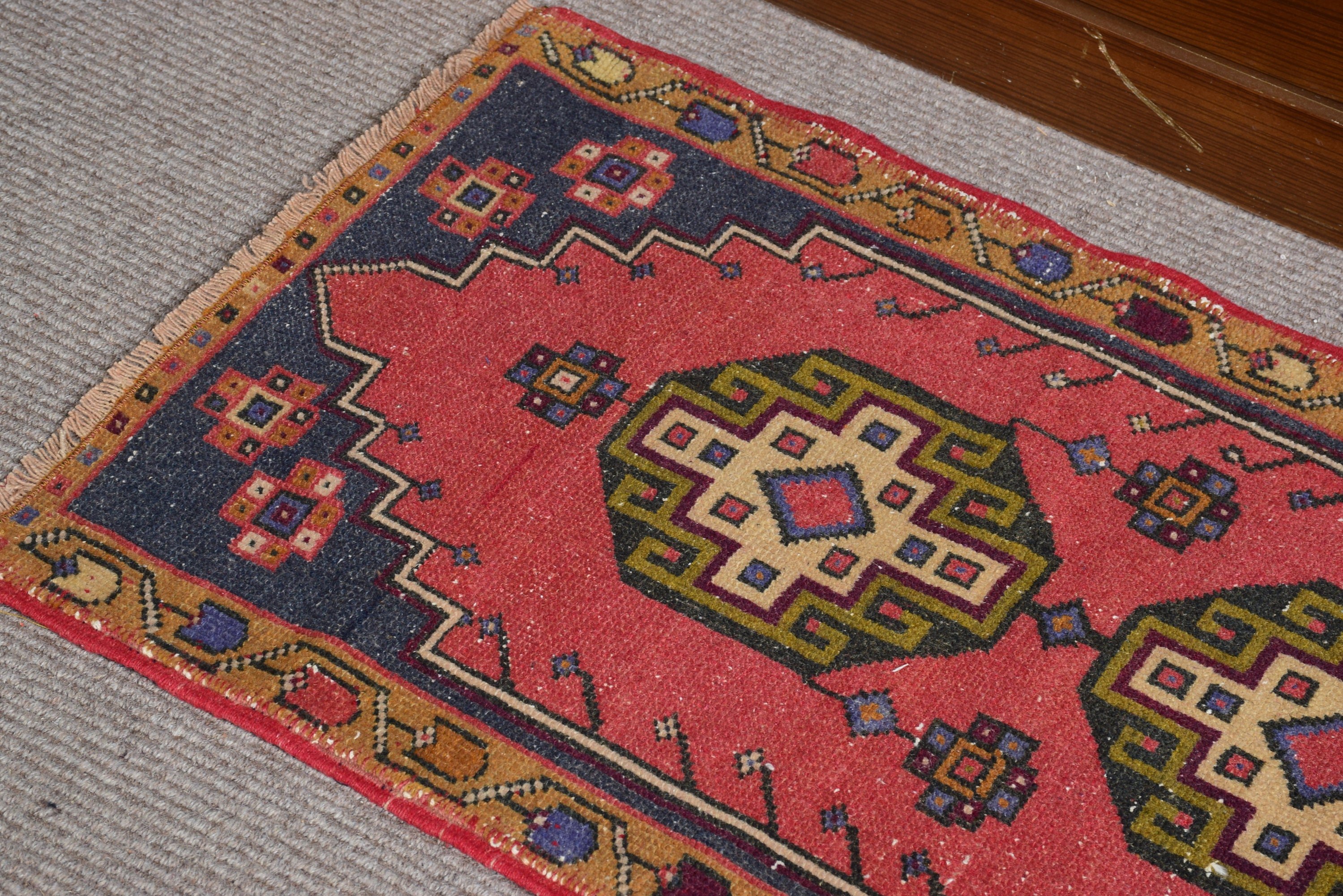 Door Mat Rugs, Anatolian Rug, Oriental Rugs, Pastel Rugs, Vintage Rugs, Red  1.9x3.2 ft Small Rugs, Turkish Rug, Bath Rugs