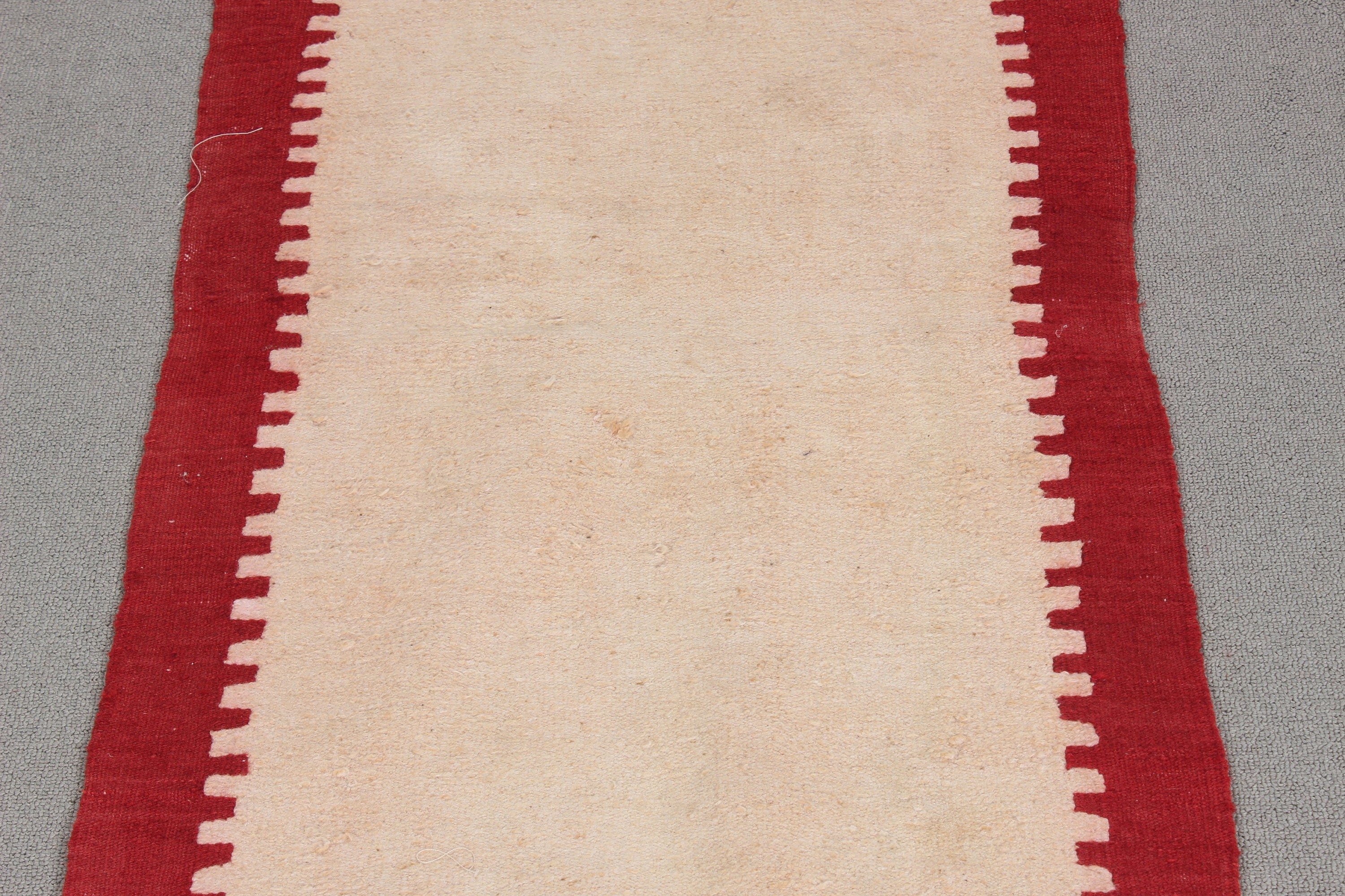 Floor Rugs, Boho Rugs, Kilim, Vintage Rug, Beige Wool Rugs, 1.8x8.9 ft Runner Rug, Stair Rug, Turkish Rug, Rugs for Kitchen, Bedroom Rug