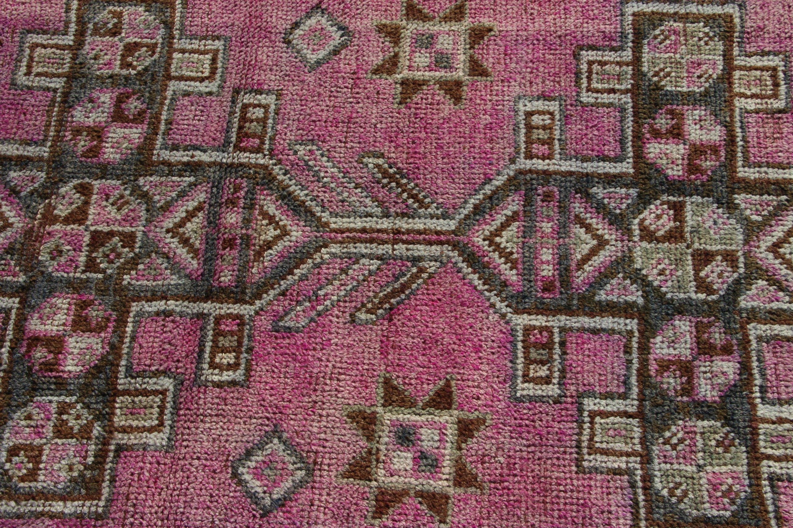 Long Runner Rugs, Luxury Rugs, Turkish Rug, 2.8x10.2 ft Runner Rugs, Boho Rugs, Pink Floor Rugs, Statement Rug, Vintage Rug, Corridor Rug