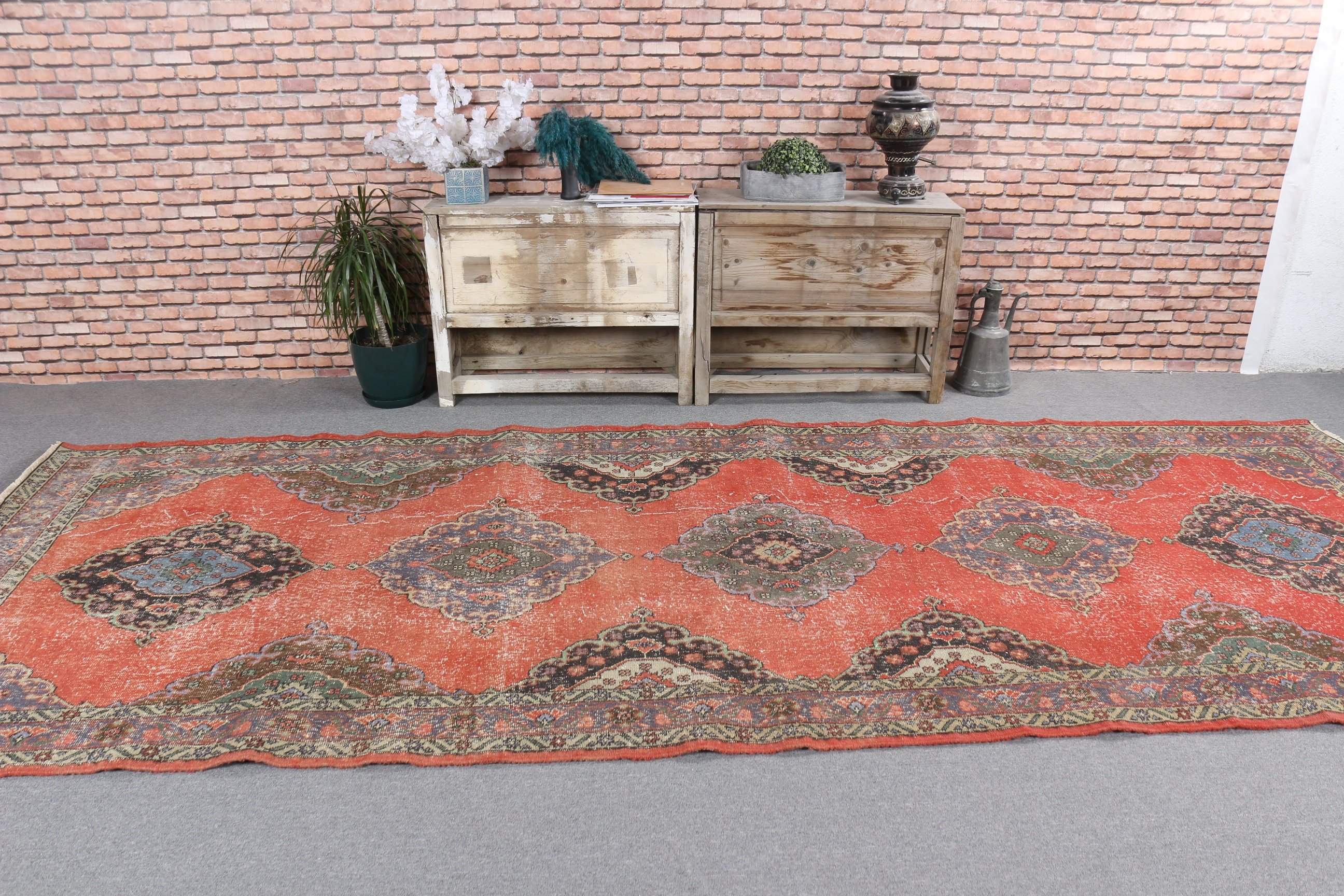 Beni Ourain Runner için Halılar, Harika Halı, 4.9x12.4 ft Runner Halısı, Türk Halısı, Düz Dokuma Halı, Vintage Halılar, Mutfak Halıları, Kırmızı Oryantal Halı