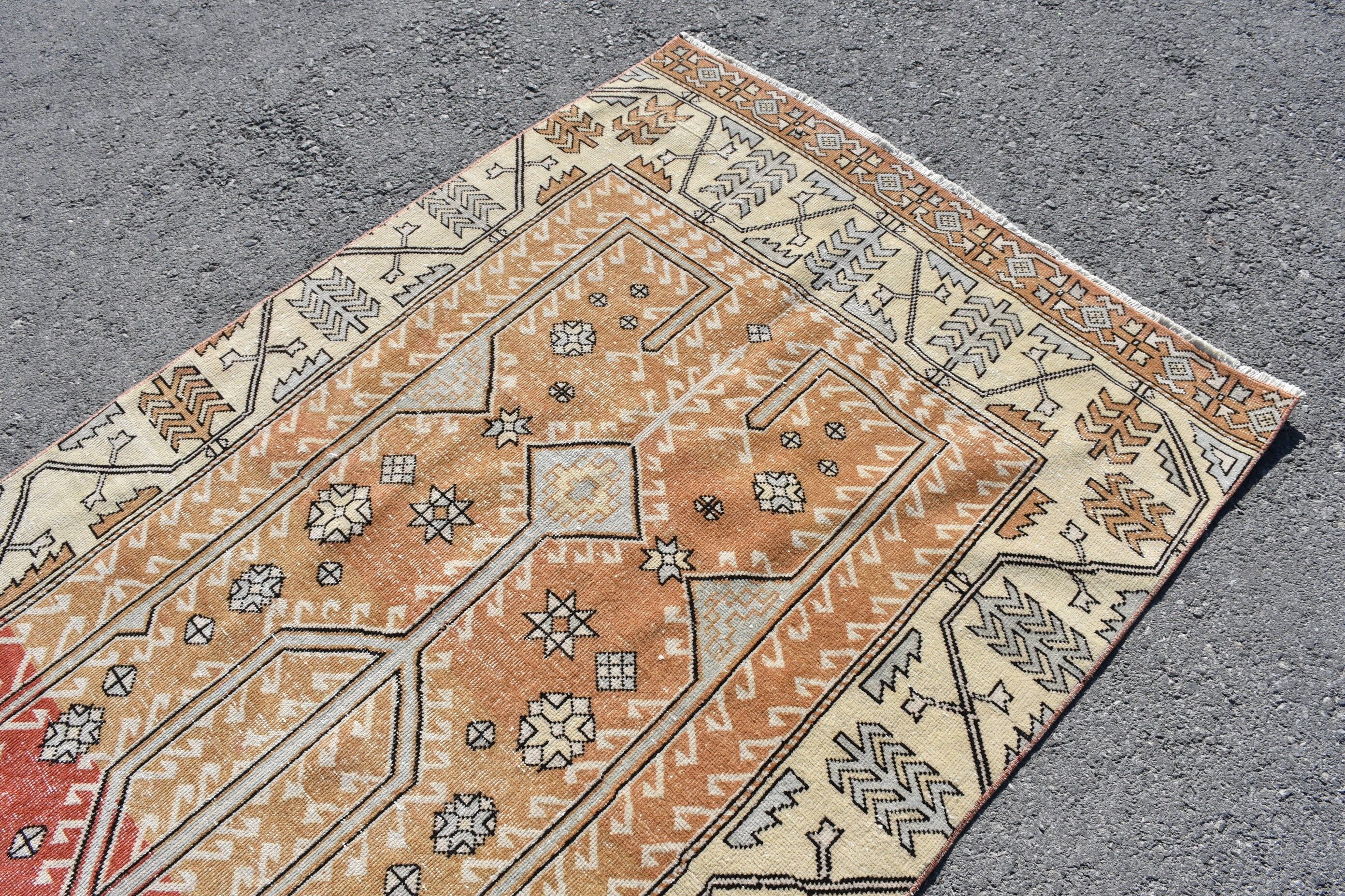 Living Room Rugs, Rugs for Dining Room, Kitchen Rug, 4.1x10.1 ft Large Rug, Vintage Rug, Turkish Rugs, Oushak Rug, Bedroom Rug, Natural Rug