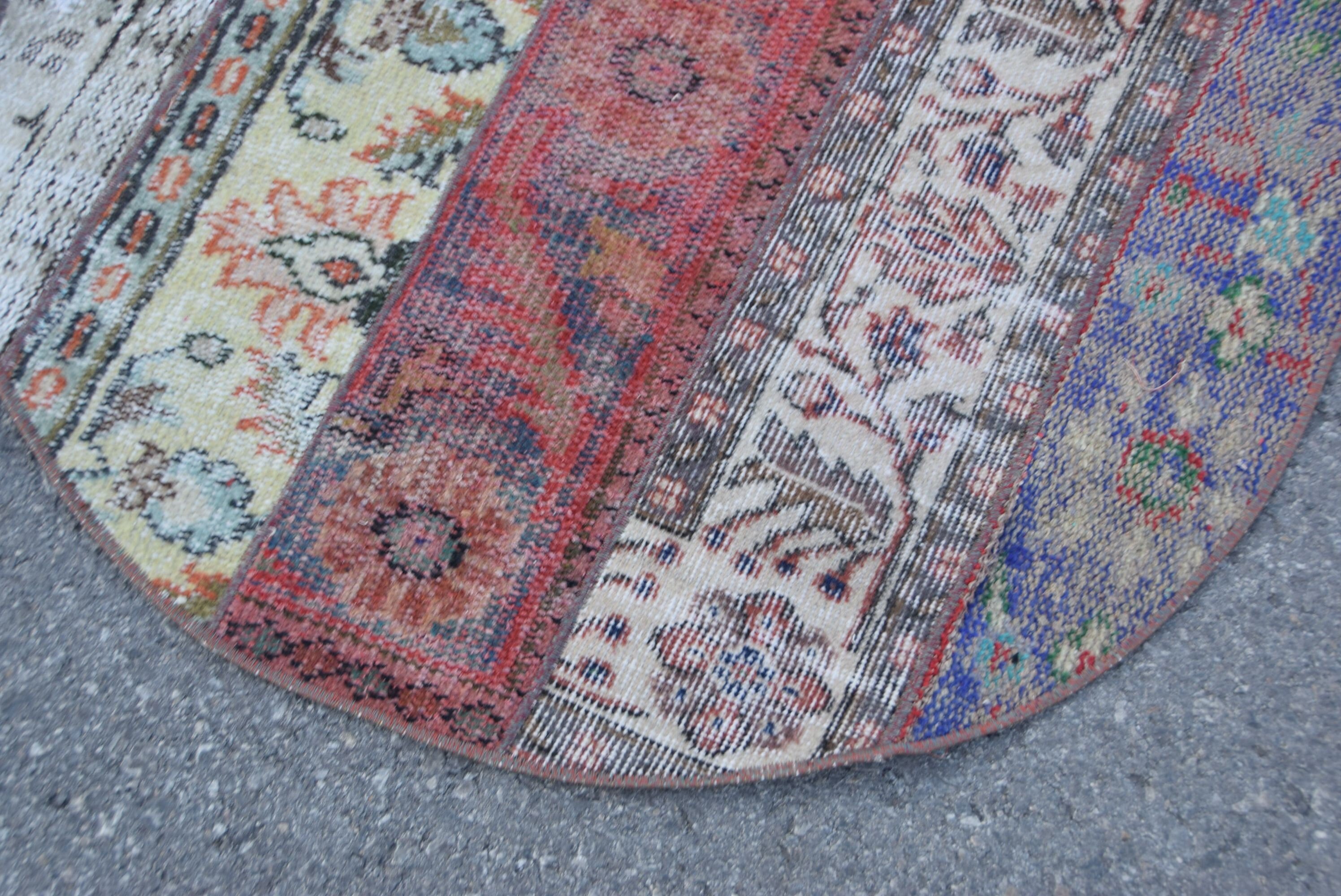 Home Decor Rug, Turkish Rugs, Blue Wool Rugs, Vintage Rugs, Oriental Rugs, Nursery Rug, Rugs for Entry, Car Mat Rug, 2.9x2.9 ft Small Rug