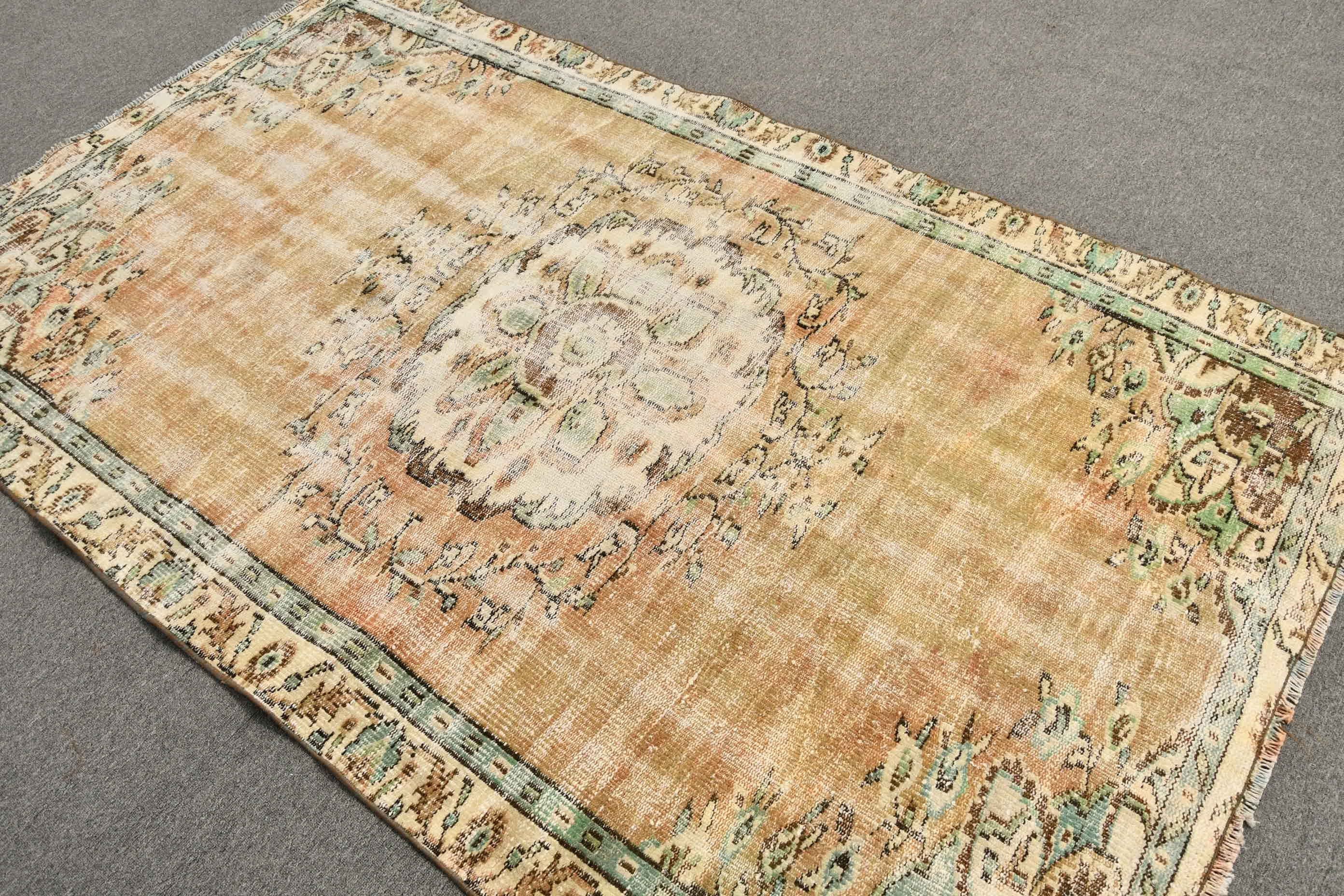 Bedroom Rug, Beige Cool Rug, Floor Rug, Dining Room Rugs, Turkish Rug, 4.6x7.7 ft Area Rugs, Anatolian Rug, Vintage Rug